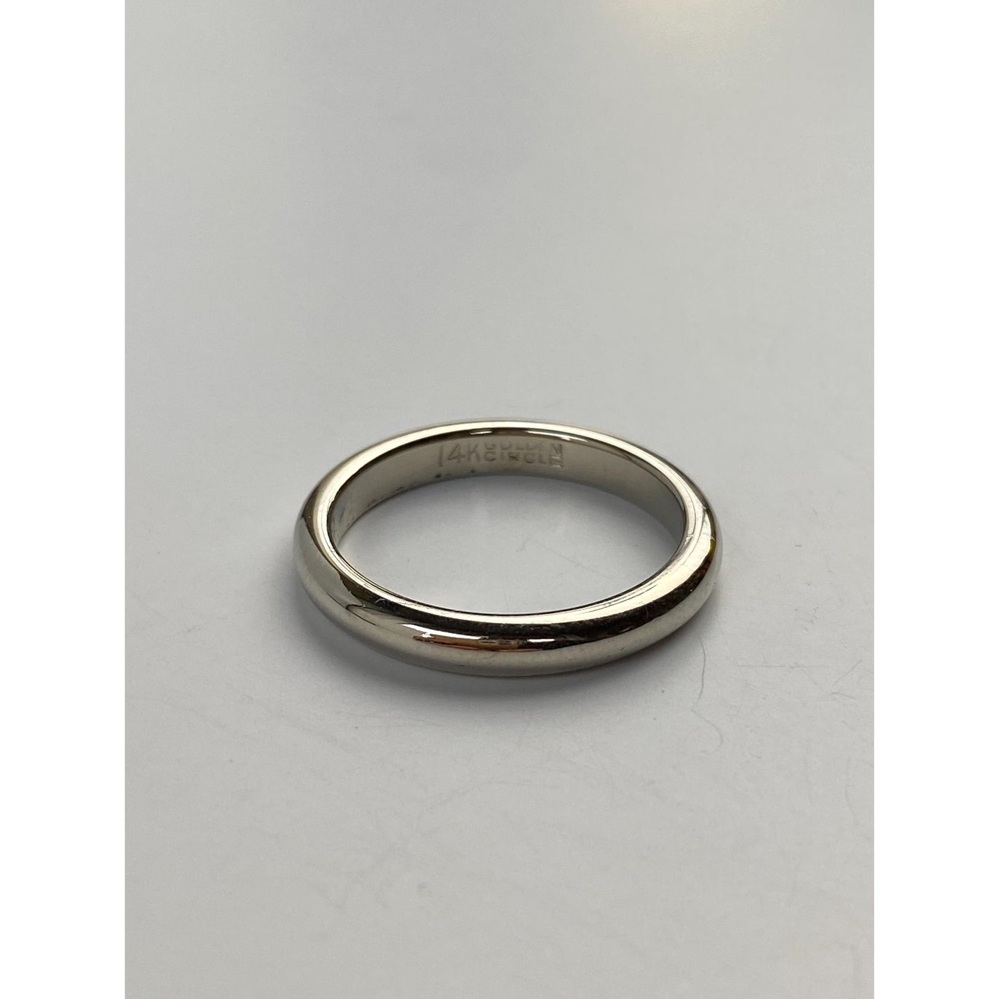 Vintage Solid 14k White Gold Ring Band - Size 5.5