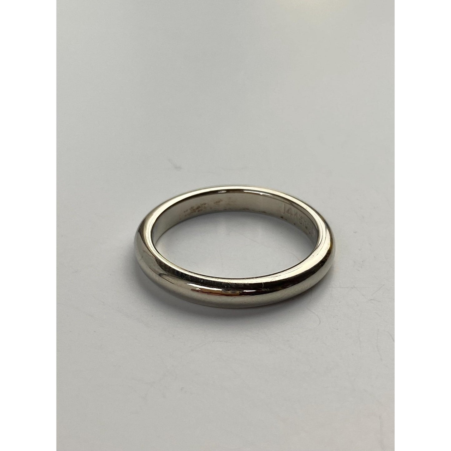 Vintage Solid 14k White Gold Ring Band - Size 5.5