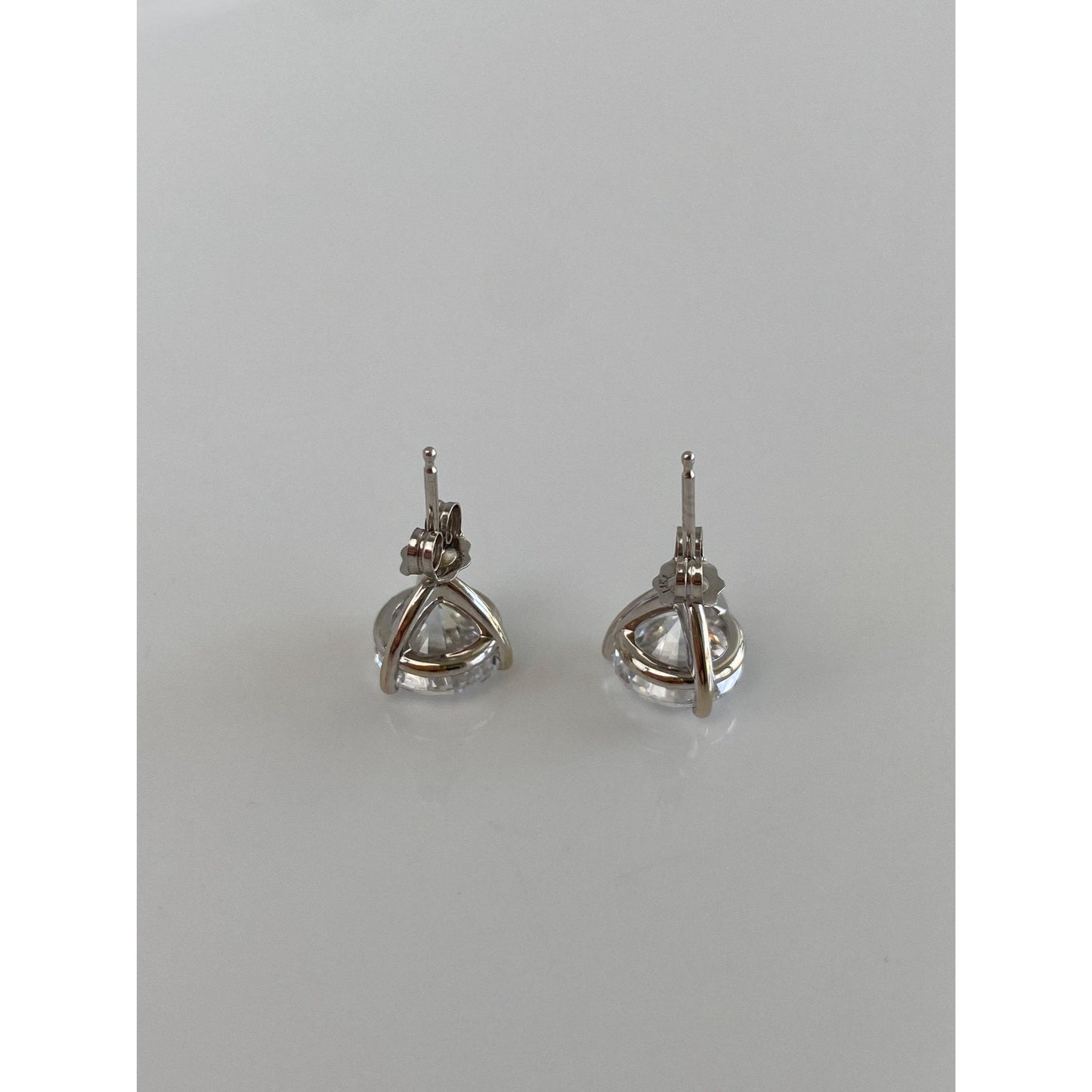 Solid 14k White Gold Cubic Zirconia Stud Earrings