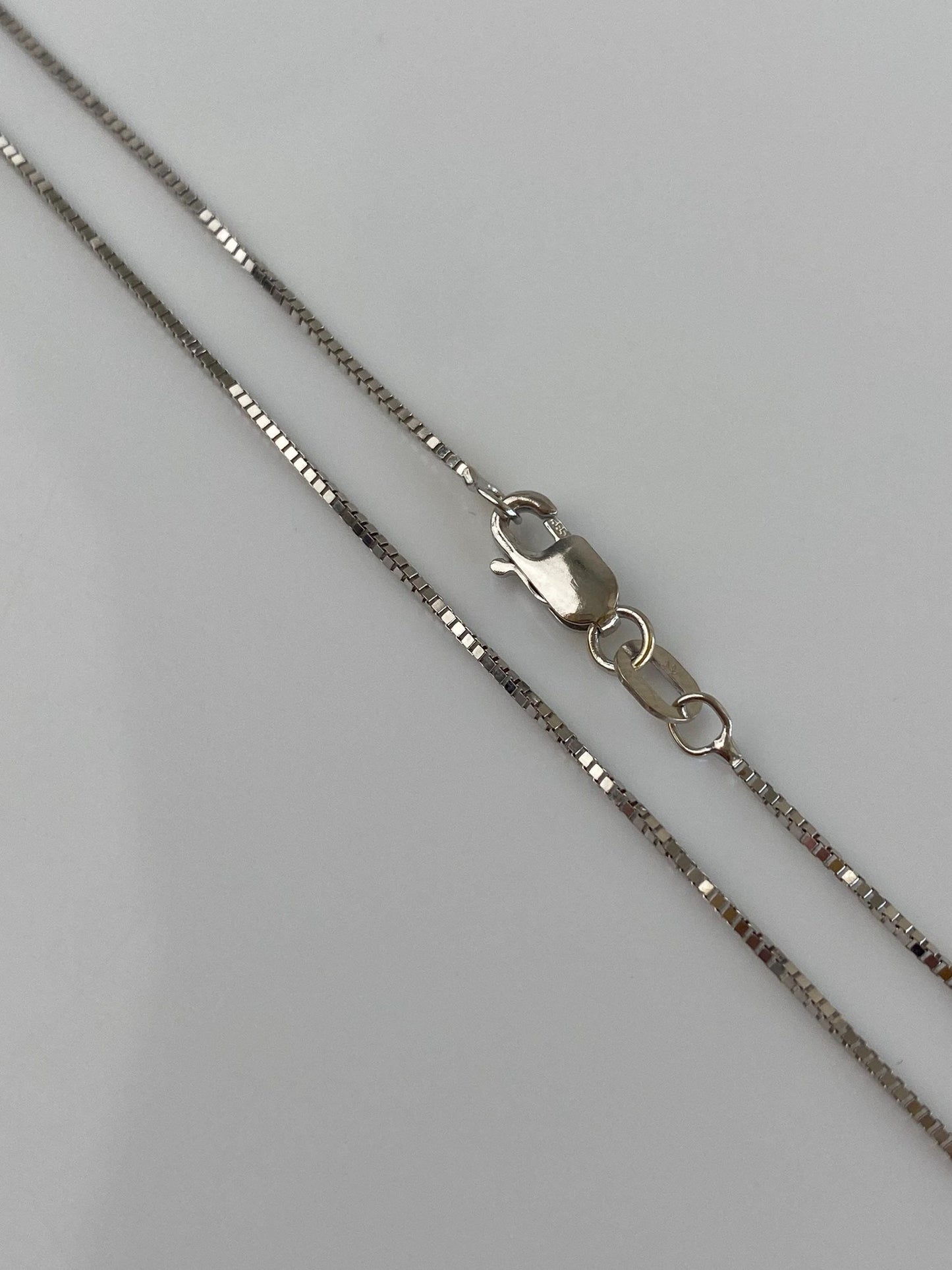 Vintage Solid 14k White Gold Box Chain Necklace - 20 inches