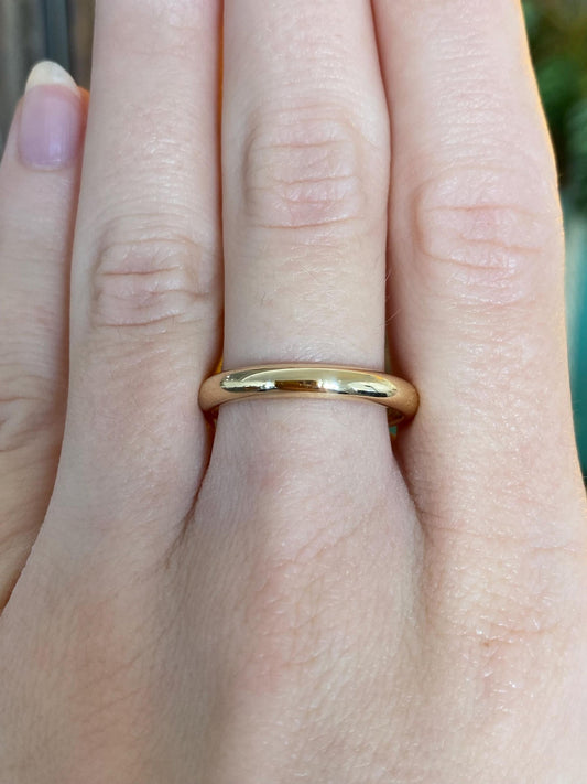 Vintage Solid 14k Yellow Gold Ring Band - Size 9.25