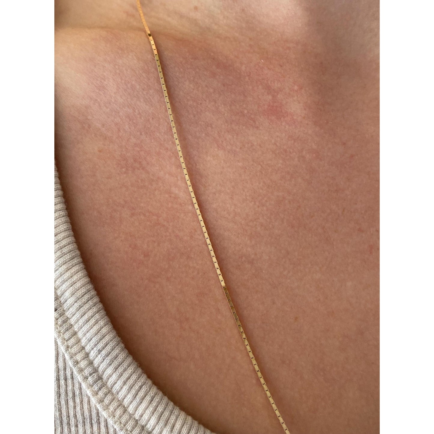 Vintage Solid 14k Yellow Gold Box Chain Necklace - 24.25 inches