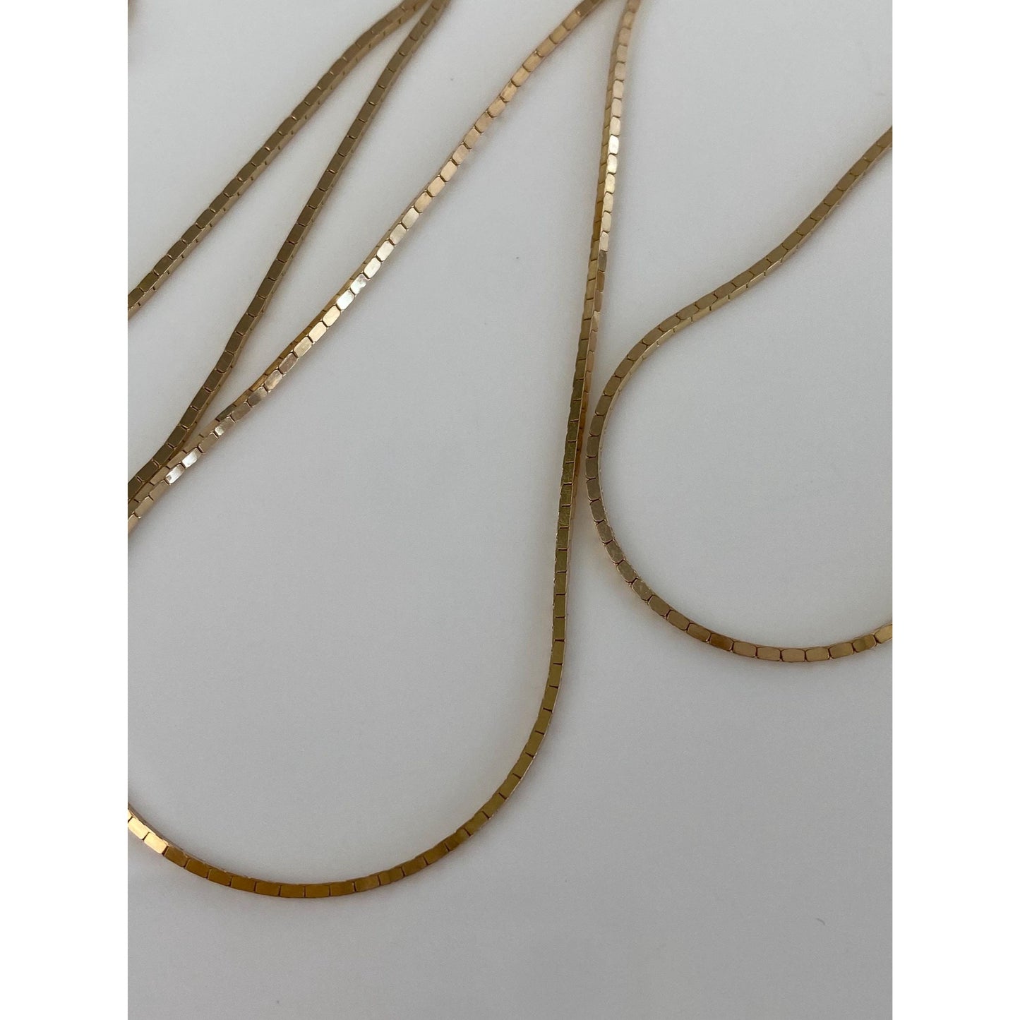 Vintage Solid 14k Yellow Gold Box Chain Necklace - 24.25 inches