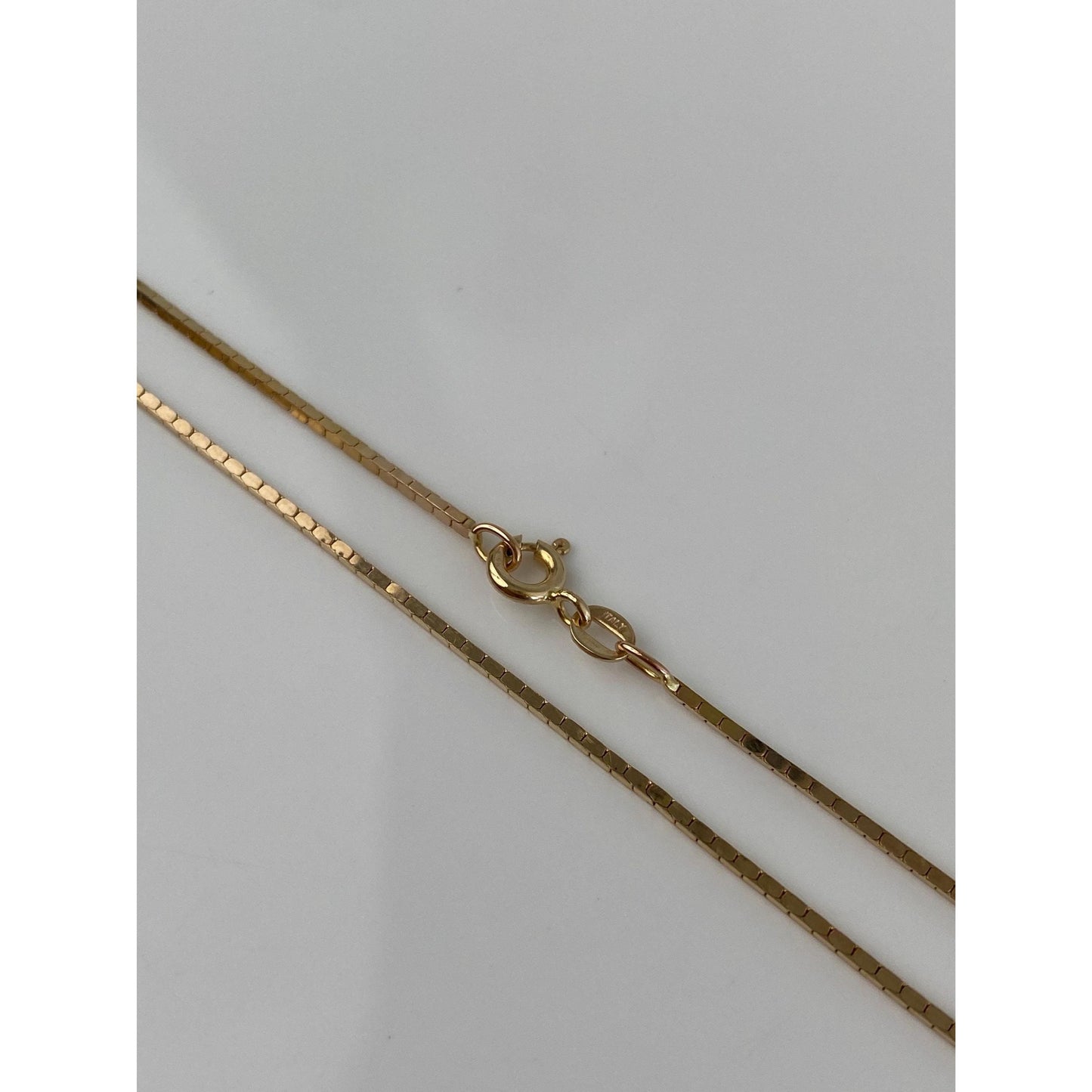 Vintage Solid 14k Yellow Gold Box Chain Necklace - 24.25 inches