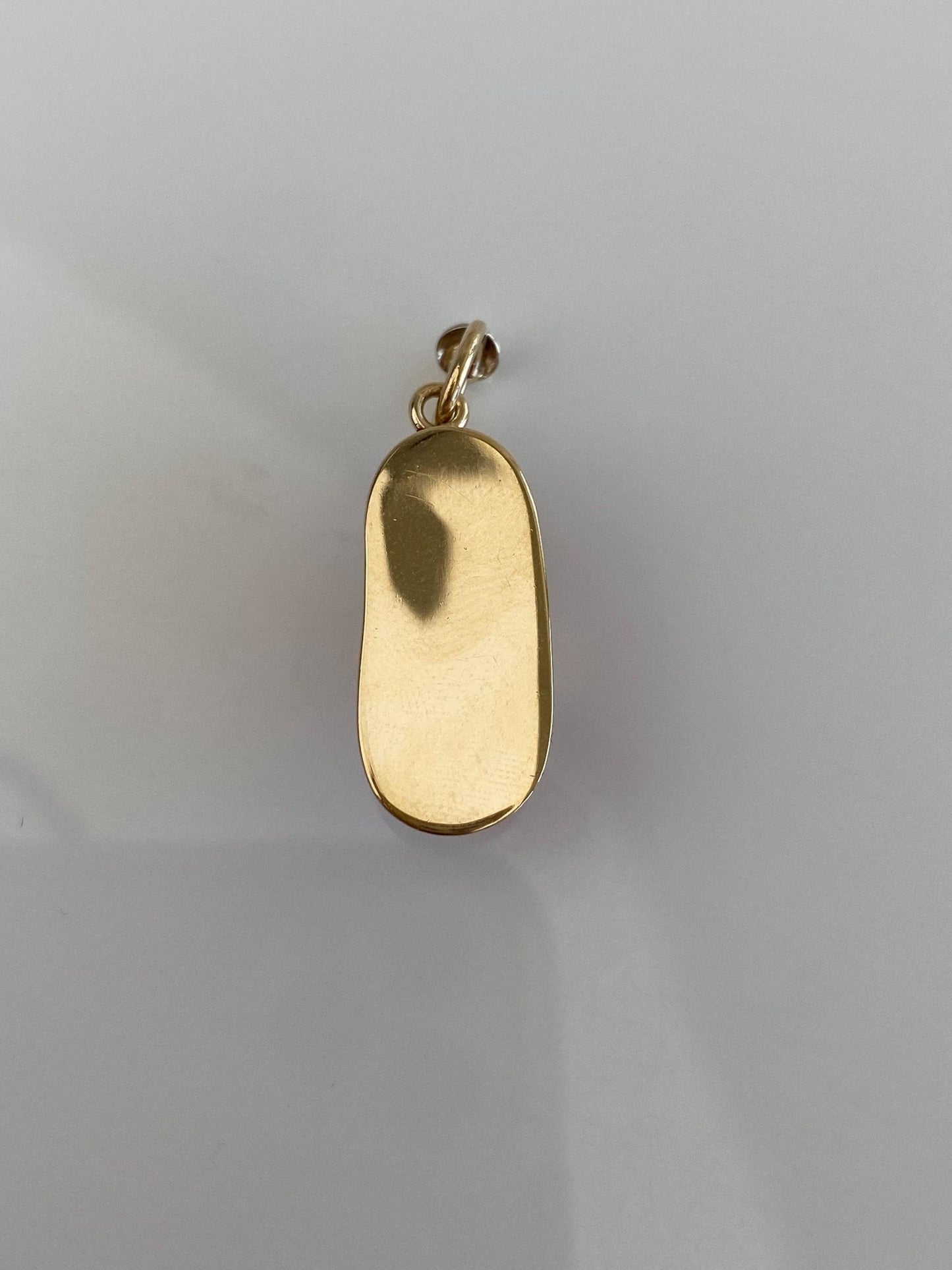 Vintage Solid 14k Yellow Gold Red Enamel Baby Shoe Charm