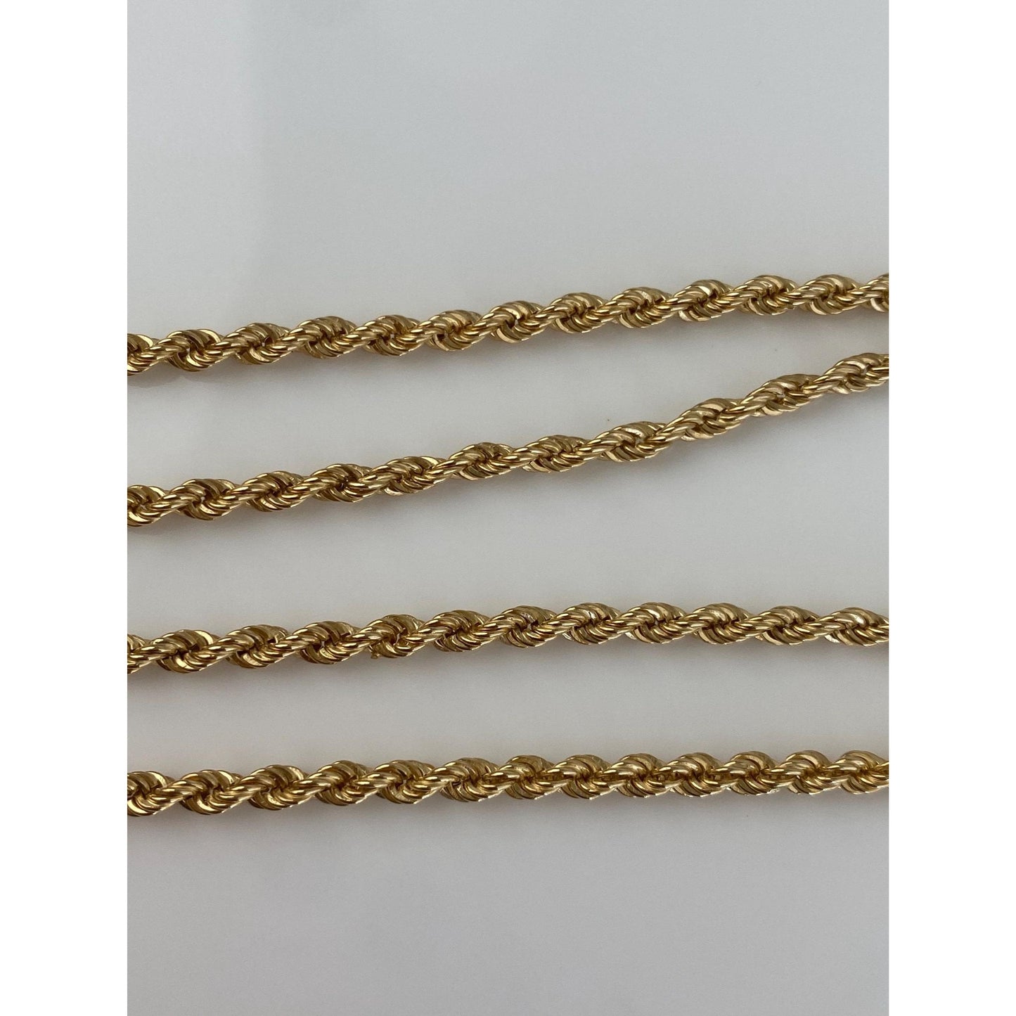 Vintage Solid 14k Yellow Gold Rope Chain Necklace - 18.5 inches