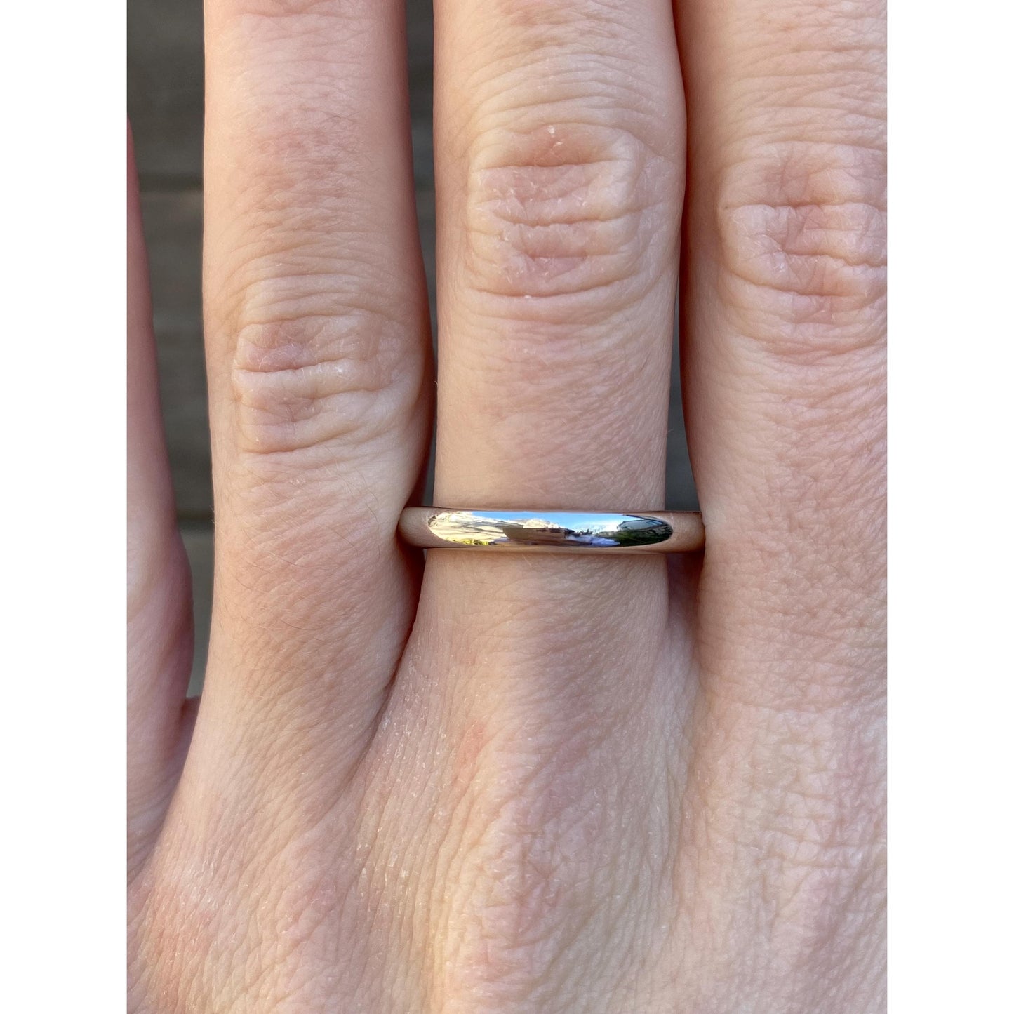 Vintage Solid 14k White Gold Ring Band - Size 9.25