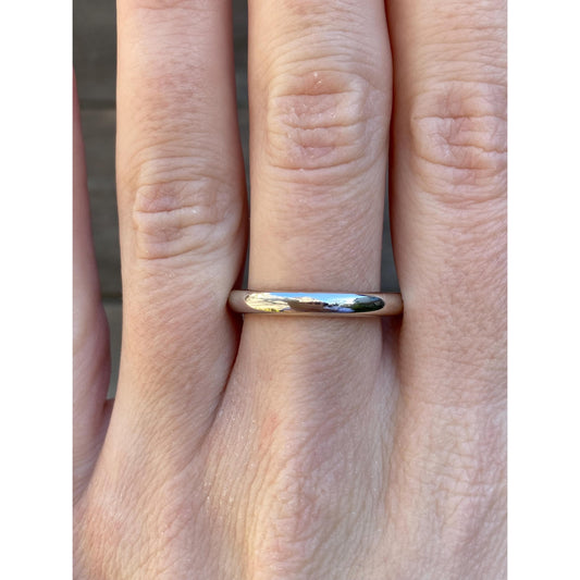 Vintage Solid 14k White Gold Ring Band - Size 9.25