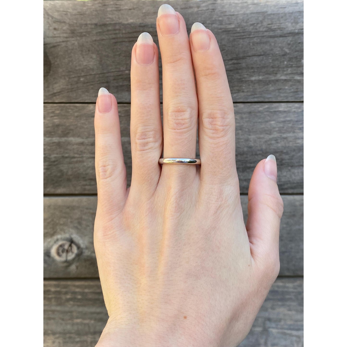 Vintage Solid 14k White Gold Ring Band - Size 9.25