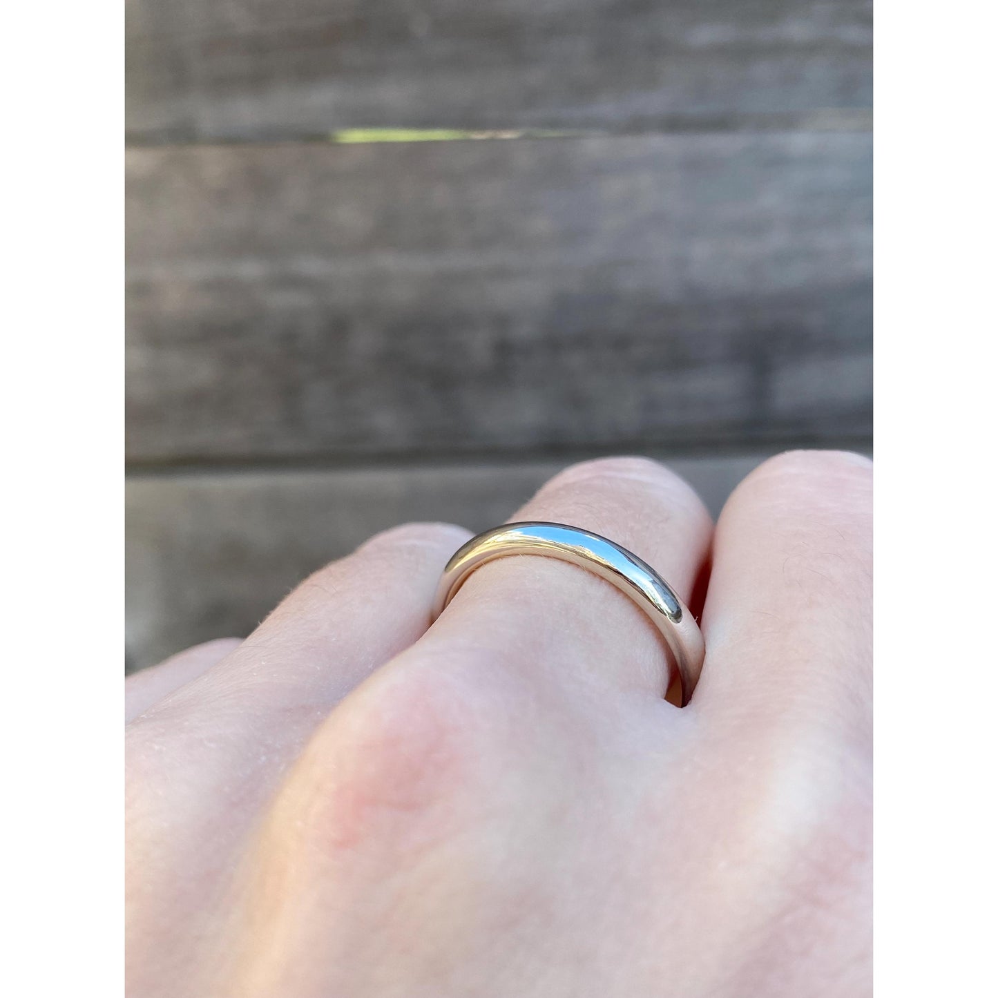 Vintage Solid 14k White Gold Ring Band - Size 9.25