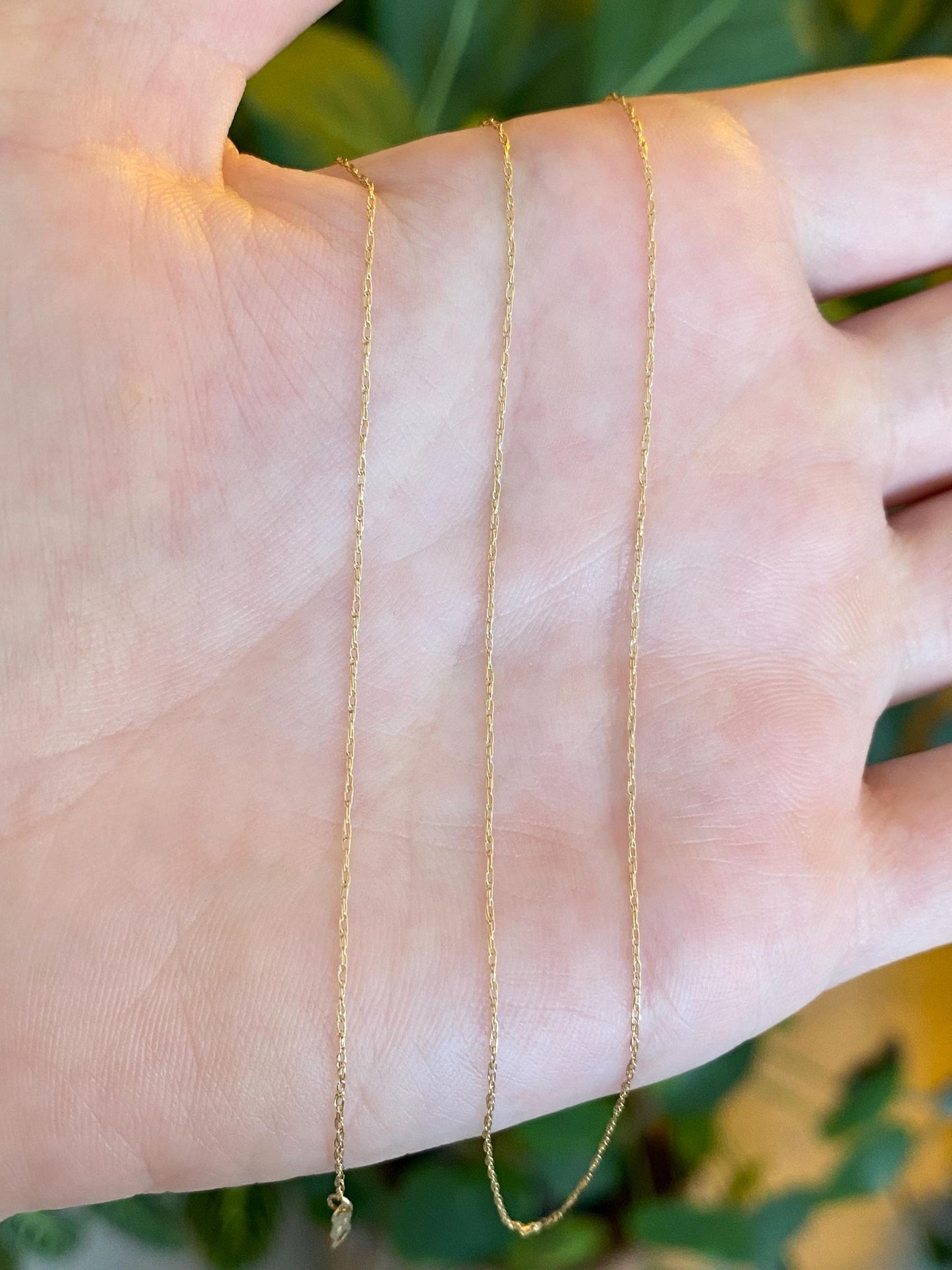 Vintage Solid 14k Yellow Gold Dainty Chain Necklace - 19.75 inches