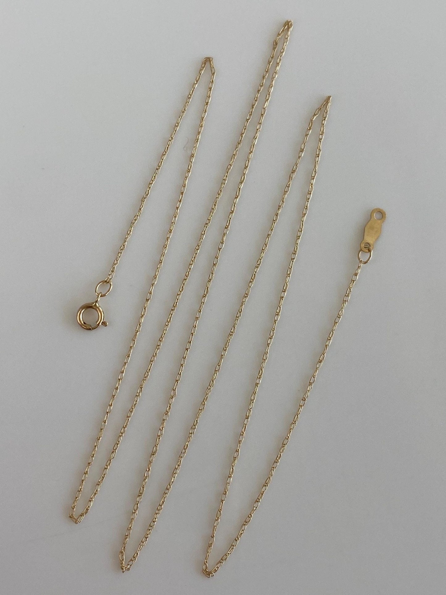 Vintage Solid 14k Yellow Gold Dainty Chain Necklace - 19.75 inches