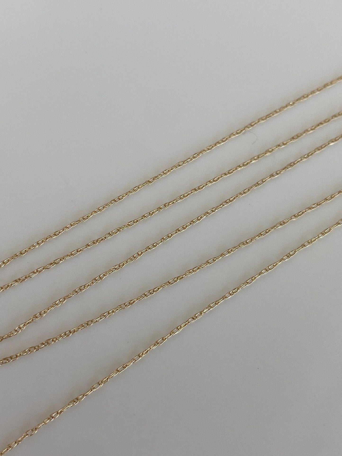 Vintage Solid 14k Yellow Gold Dainty Chain Necklace - 19.75 inches