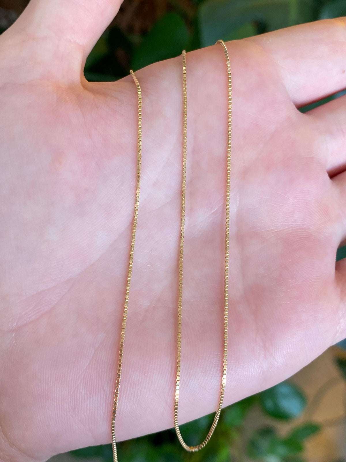 Solid 14k Yellow Gold Box Chain Necklace - 18 inches