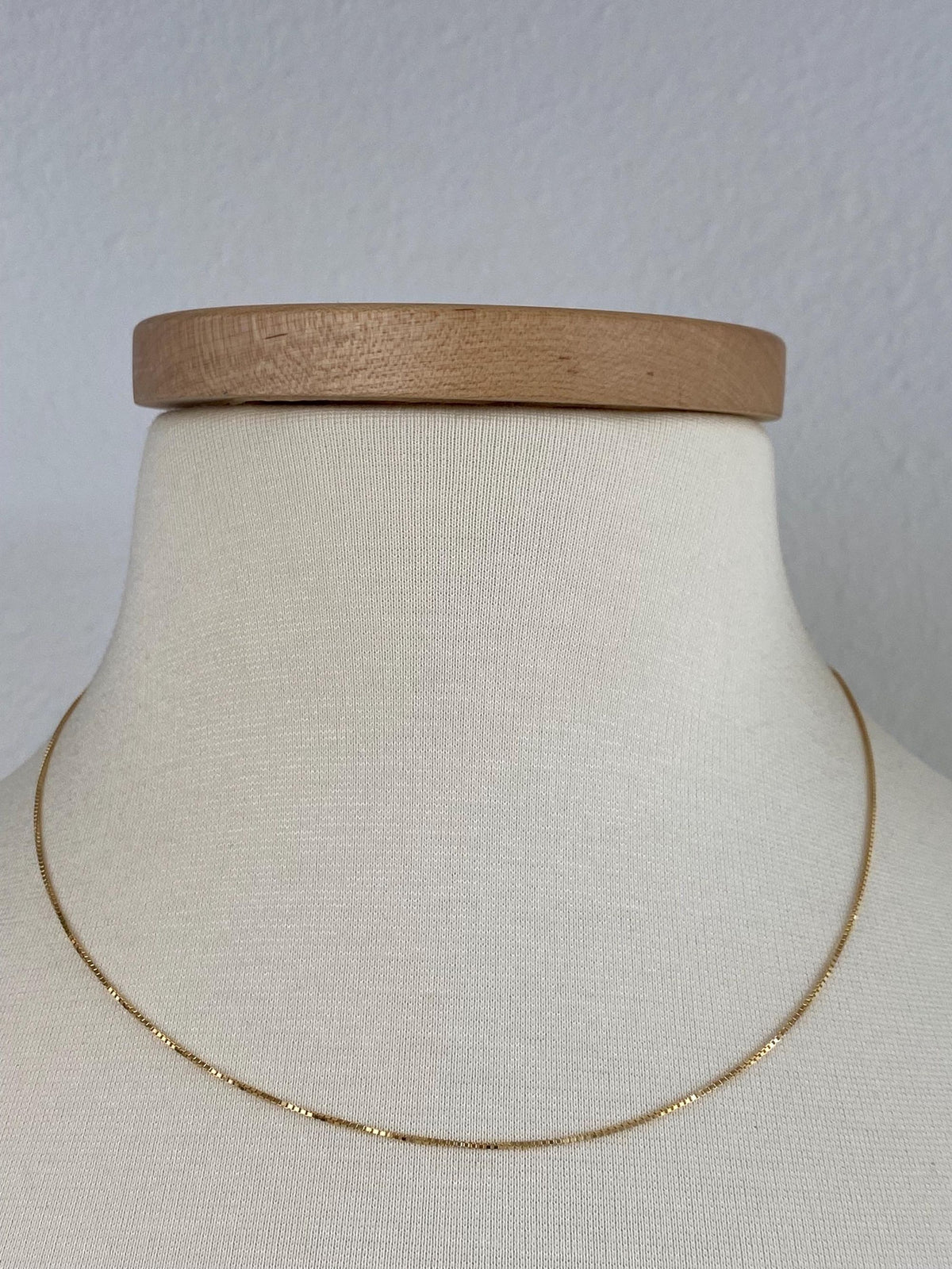 Solid 14k Yellow Gold Box Chain Necklace - 18 inches