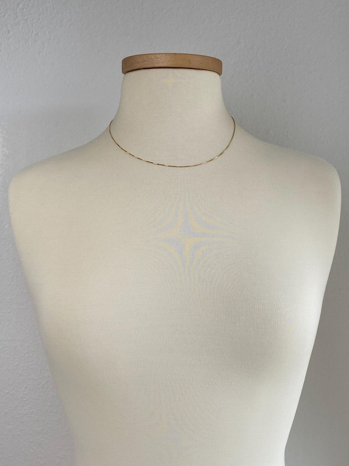 Solid 14k Yellow Gold Box Chain Necklace - 18 inches