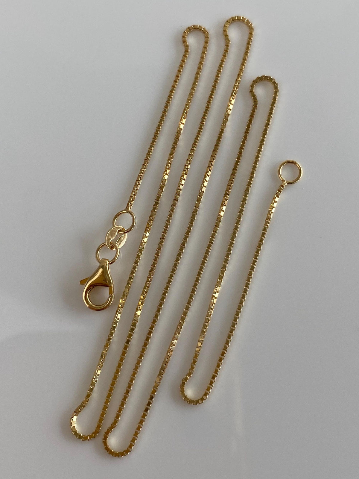 Solid 14k Yellow Gold Box Chain Necklace - 18 inches