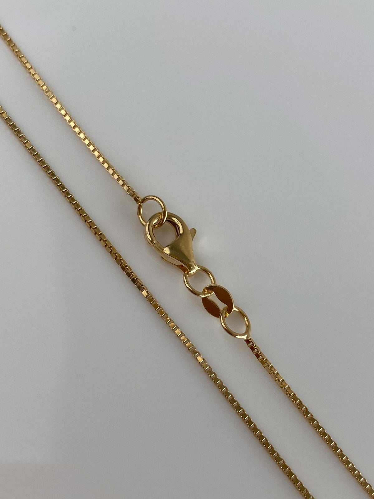 Solid 14k Yellow Gold Box Chain Necklace - 18 inches