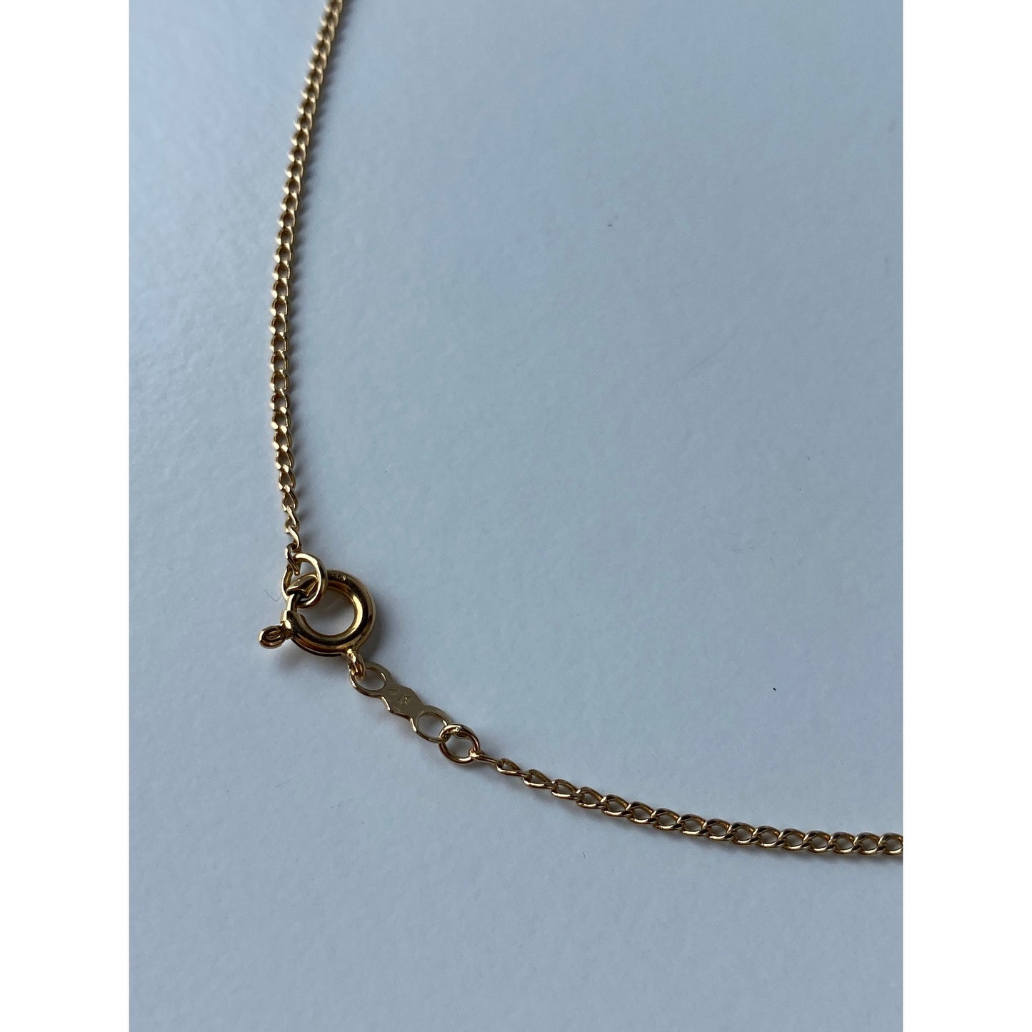 Vintage Solid 14k Yellow Gold Long Dainty Curb Chain Necklace - 27.25 inches