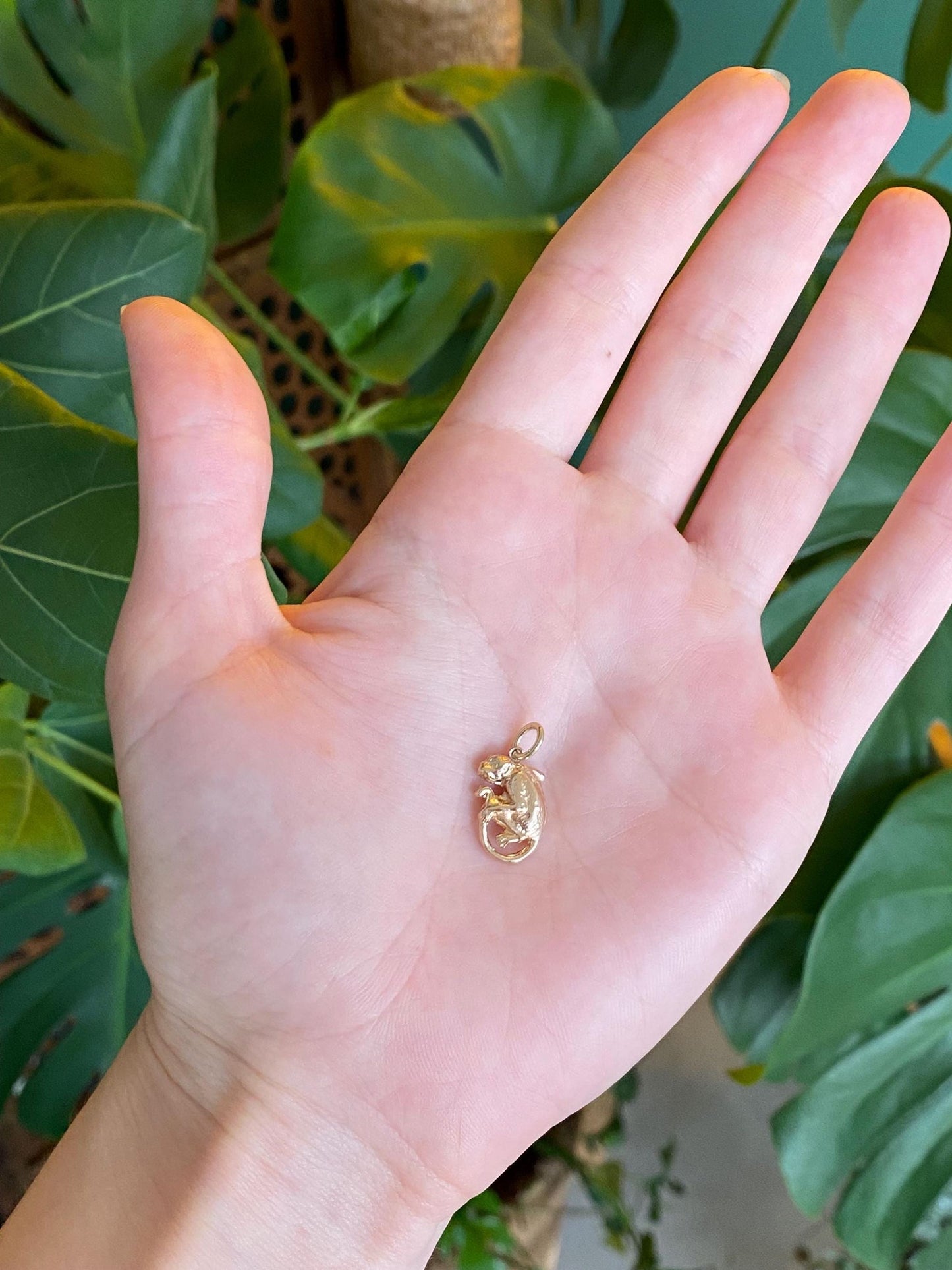 Vintage 10k Yellow Gold Monkey Charm