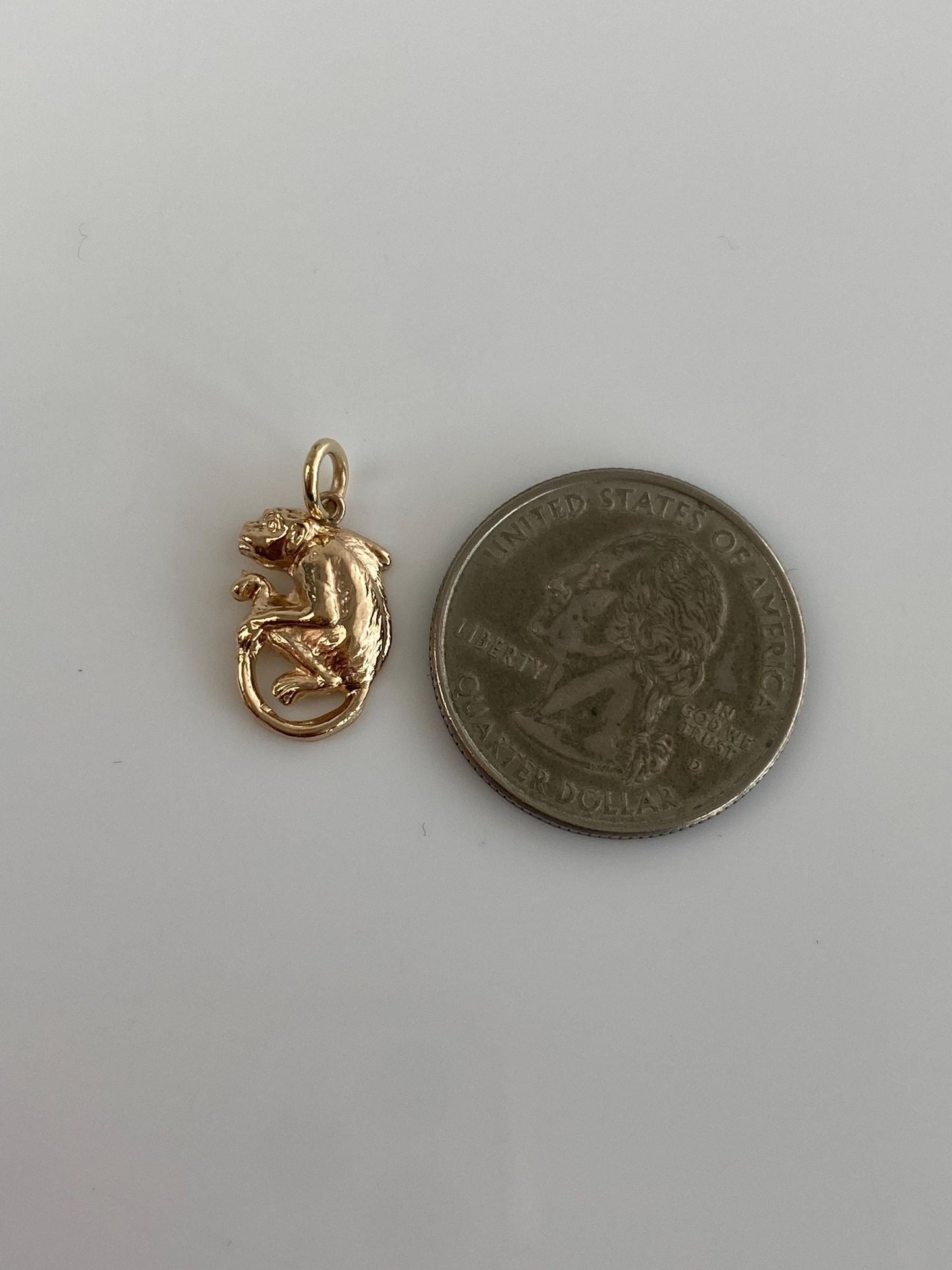 Vintage 10k Yellow Gold Monkey Charm