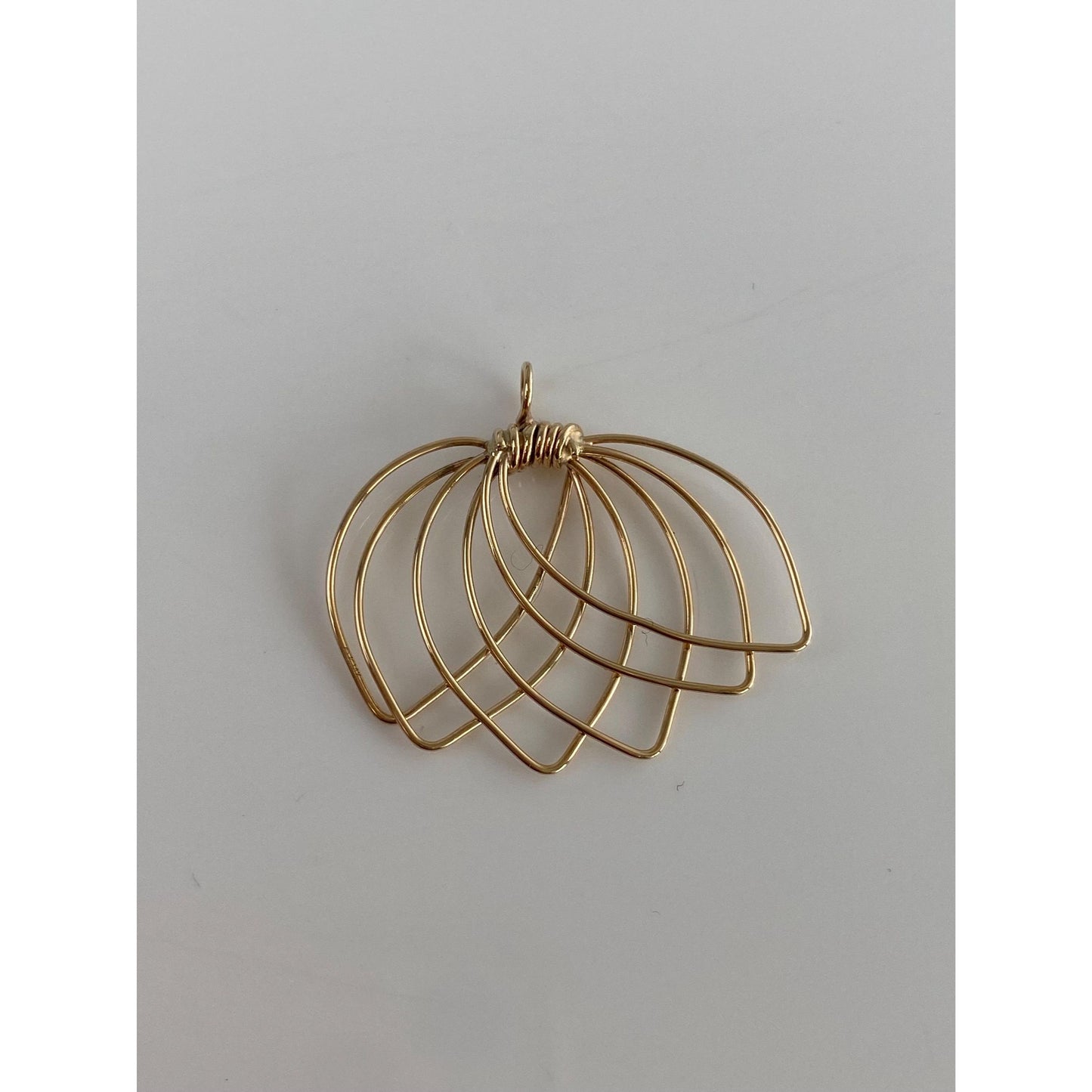 Vintage Solid 14k Yellow Gold Wire Wrapped Charm