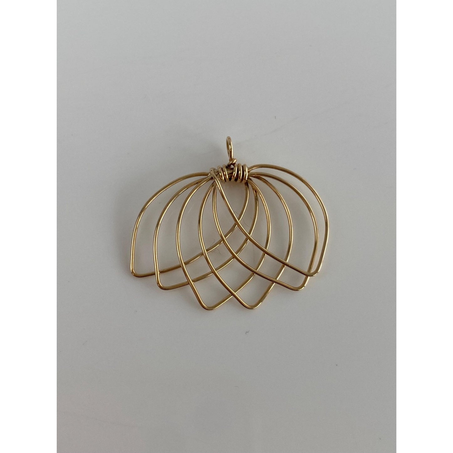 Vintage Solid 14k Yellow Gold Wire Wrapped Charm