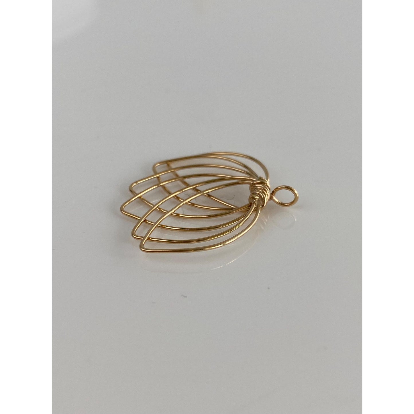 Vintage Solid 14k Yellow Gold Wire Wrapped Charm