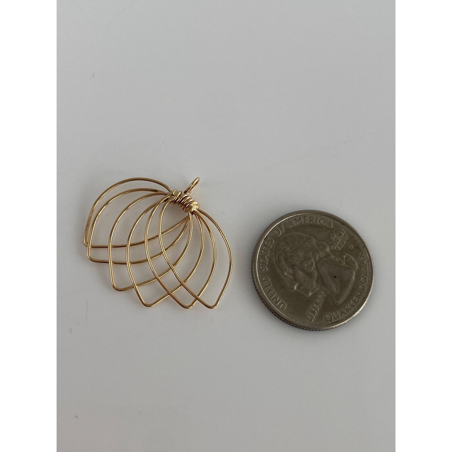 Vintage Solid 14k Yellow Gold Wire Wrapped Charm