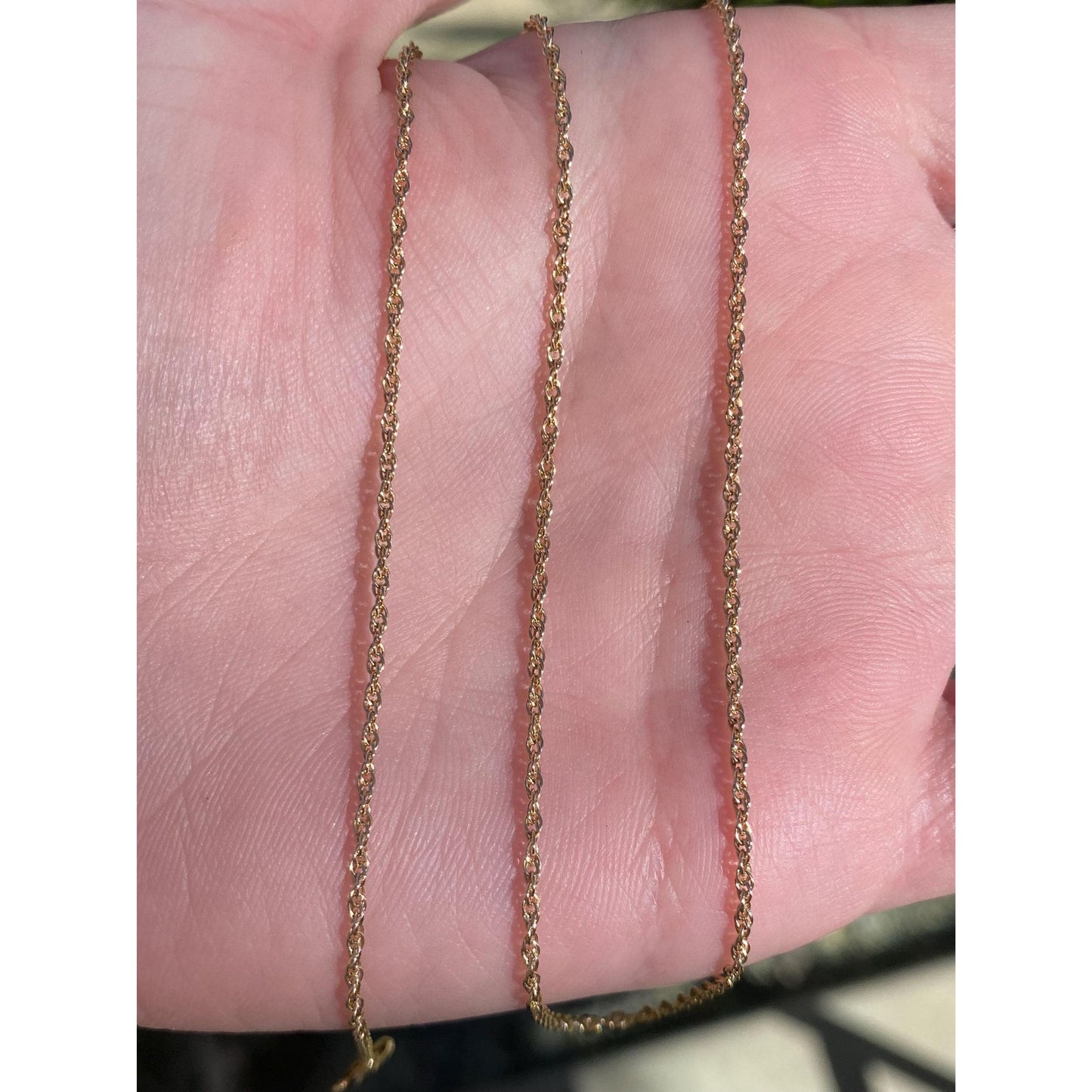 Vintage Solid 14k Yellow Gold Chain Necklace - 15.25 inches