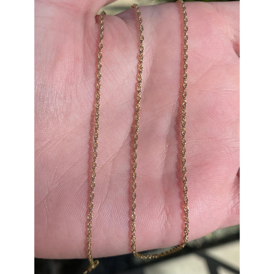 Vintage Solid 14k Yellow Gold Chain Necklace - 15.25 inches