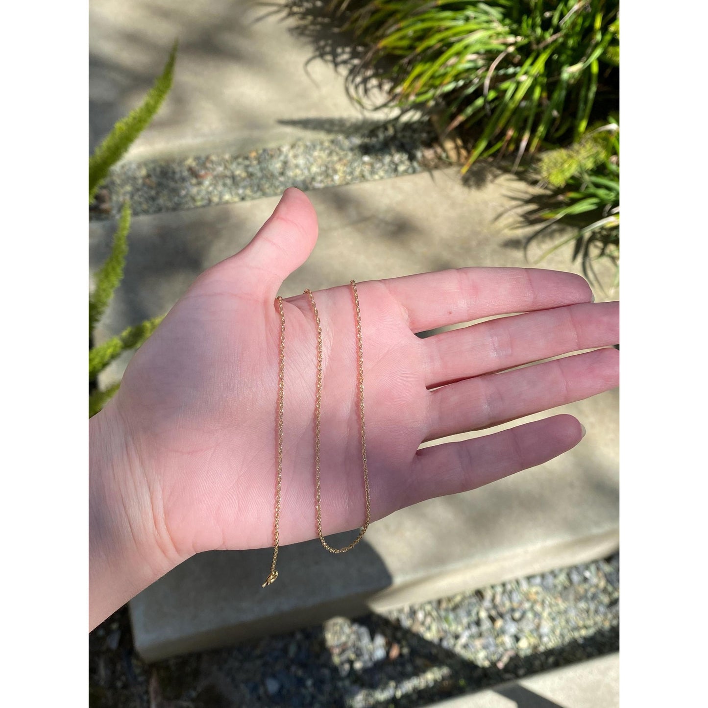 Vintage Solid 14k Yellow Gold Chain Necklace - 15.25 inches