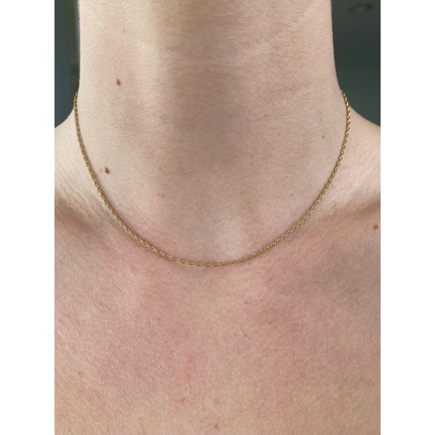 Vintage Solid 14k Yellow Gold Chain Necklace - 15.25 inches