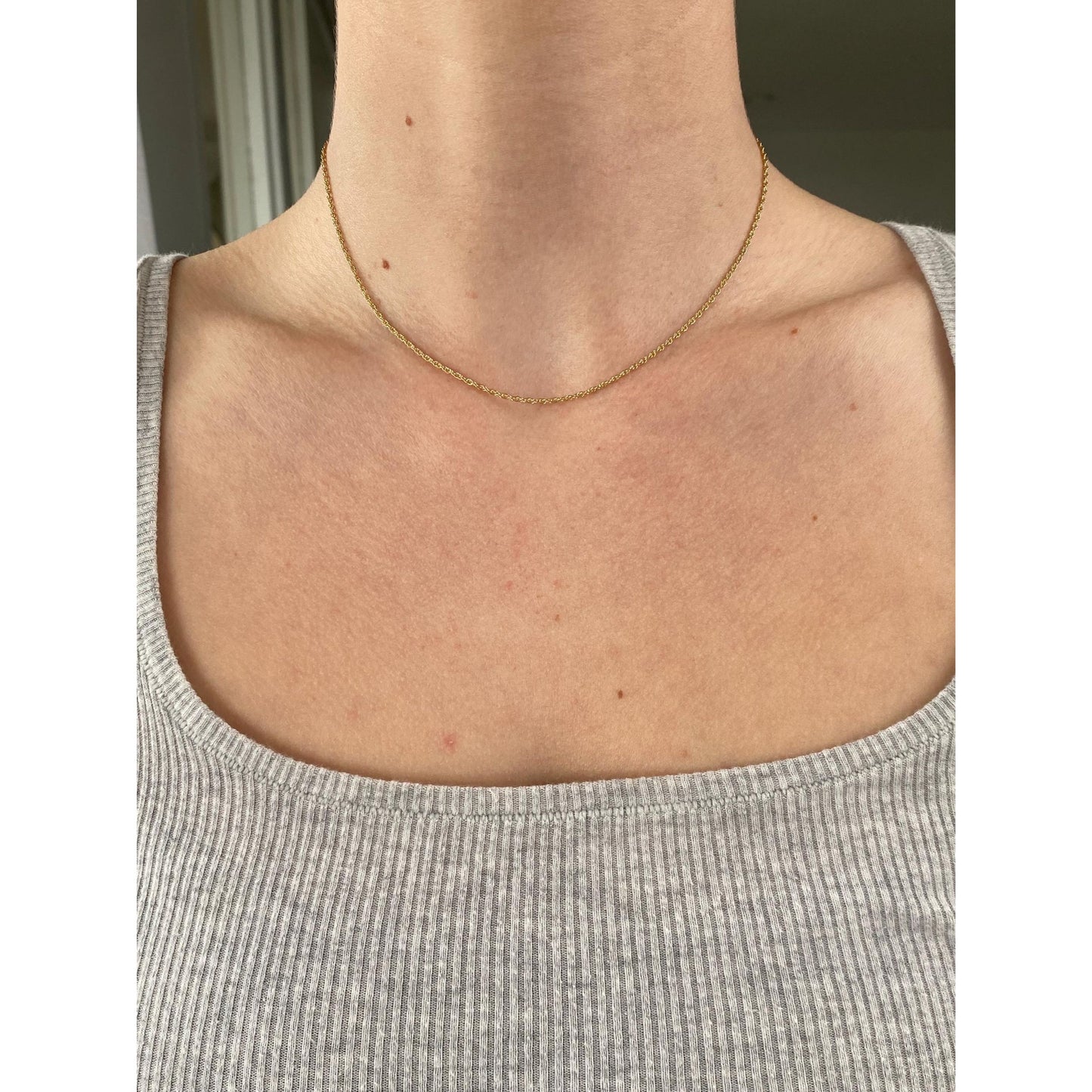 Vintage Solid 14k Yellow Gold Chain Necklace - 15.25 inches