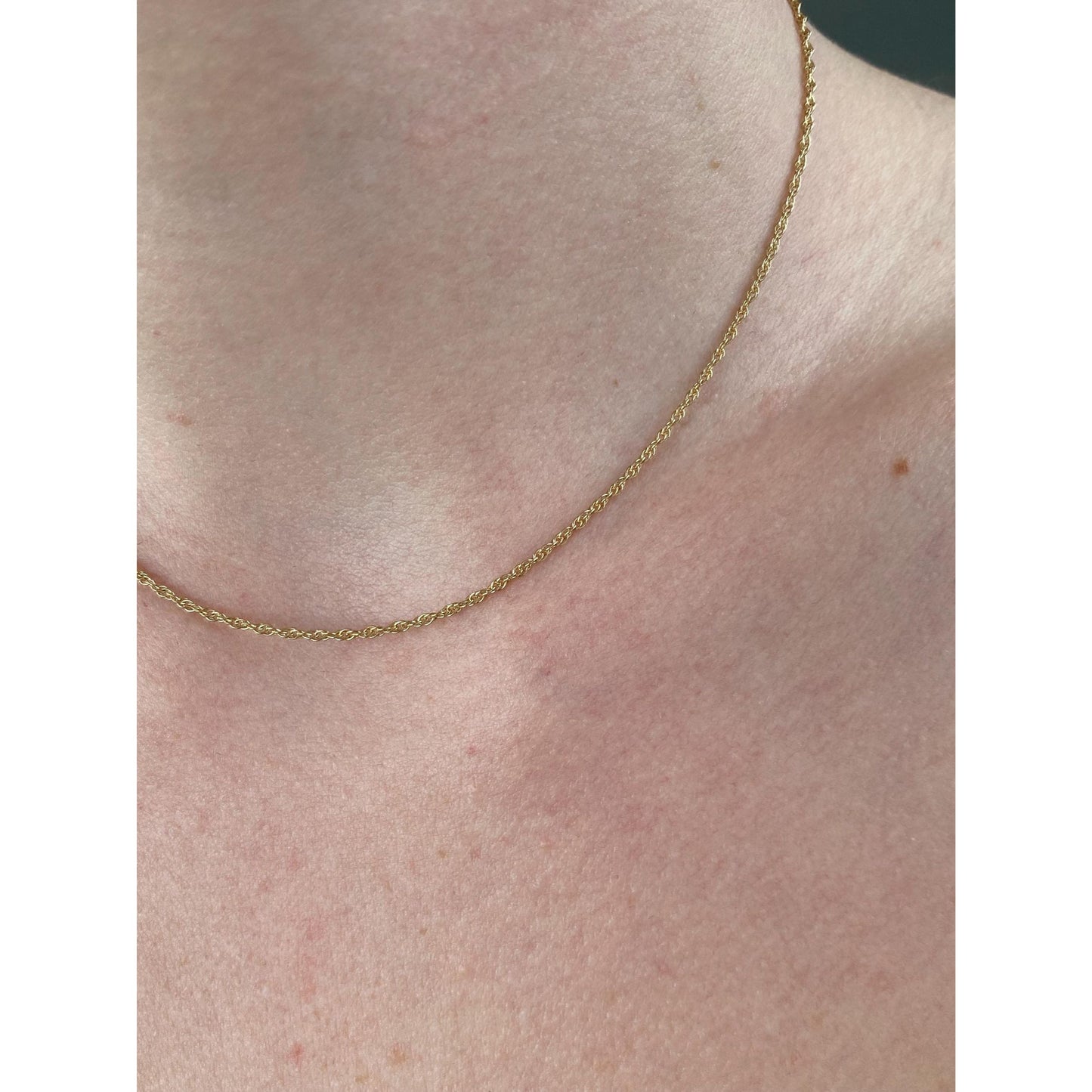 Vintage Solid 14k Yellow Gold Chain Necklace - 15.25 inches