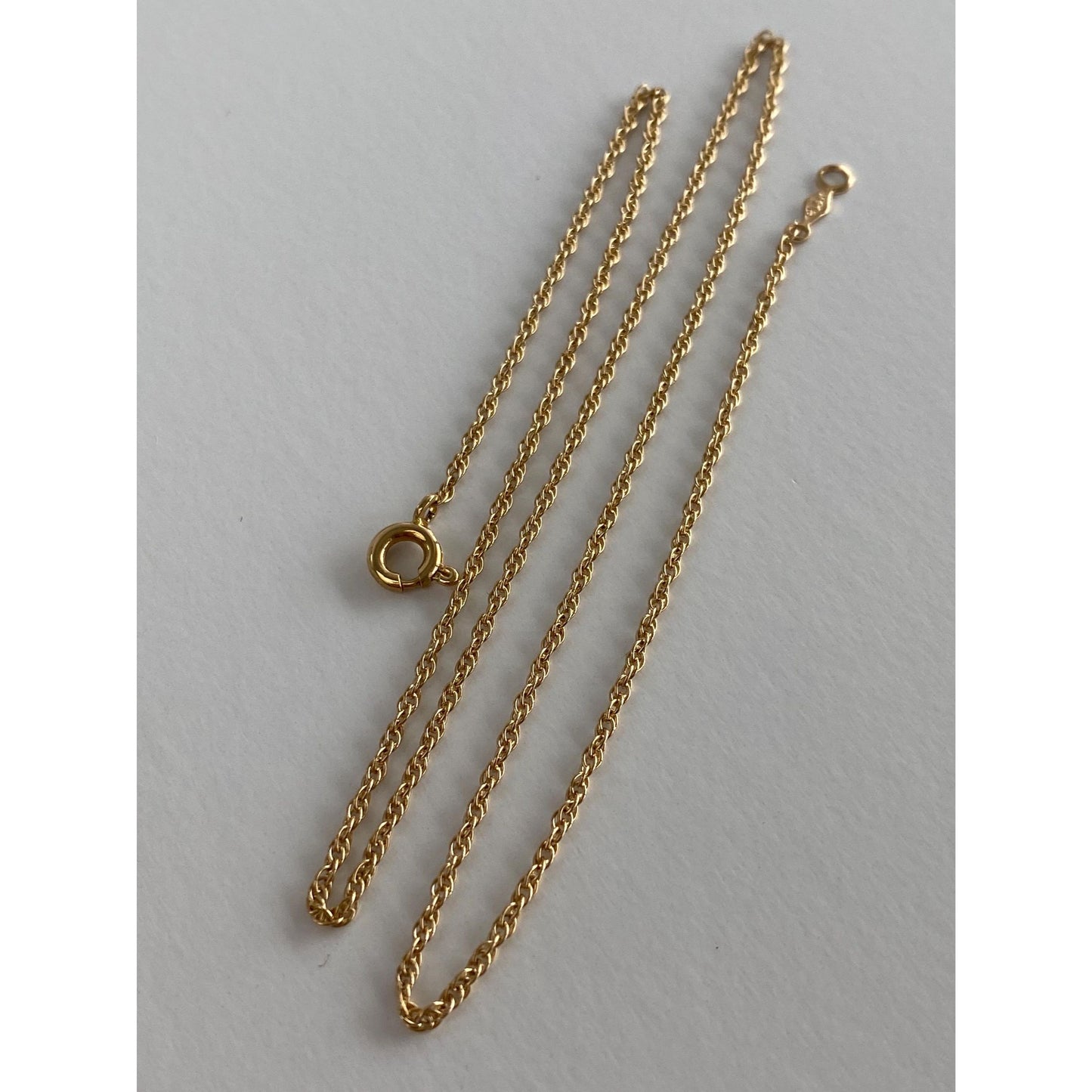 Vintage Solid 14k Yellow Gold Chain Necklace - 15.25 inches