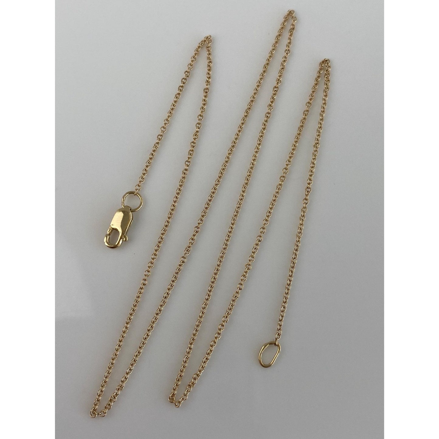 Vintage Solid 14k Yellow Gold Dainty Tight Rolo Chain Necklace - 16.25 inches