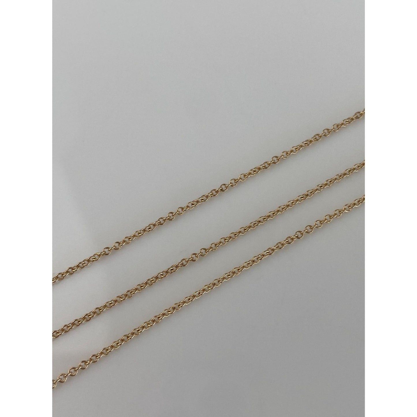 Vintage Solid 14k Yellow Gold Dainty Tight Rolo Chain Necklace - 16.25 inches