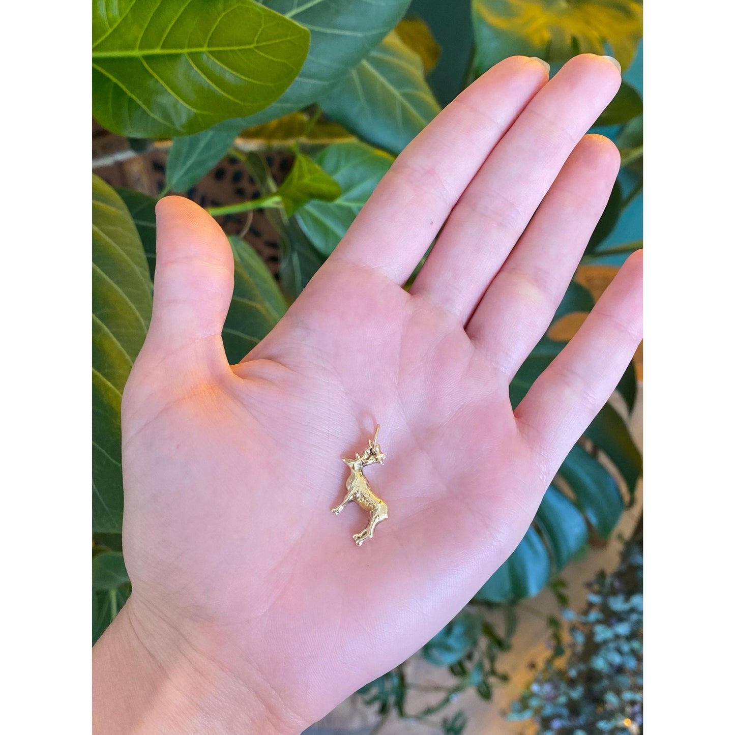 Vintage 14k Yellow Gold Buck Deer Charm