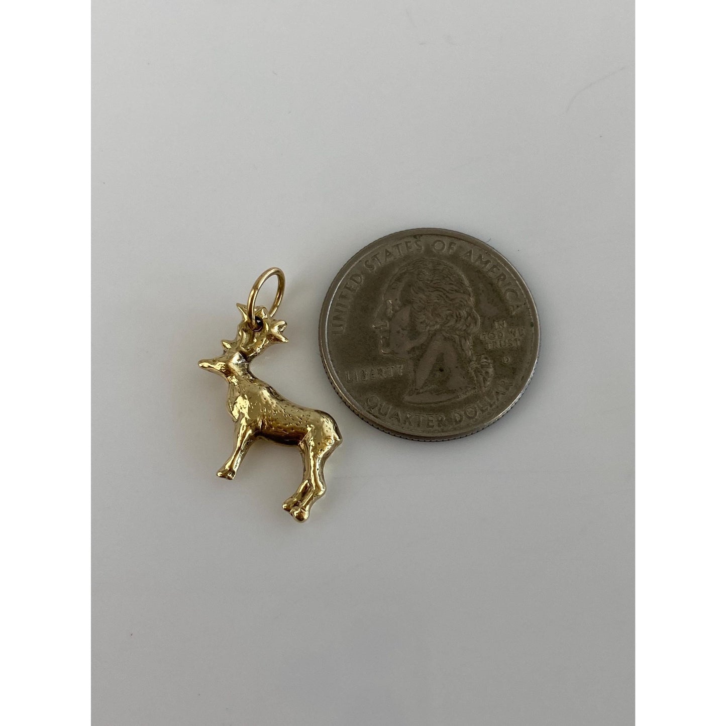 Vintage 14k Yellow Gold Buck Deer Charm
