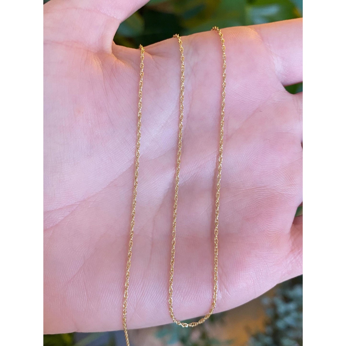 Vintage Solid 14k Yellow Gold Dainty Chain Necklace - 16 inches