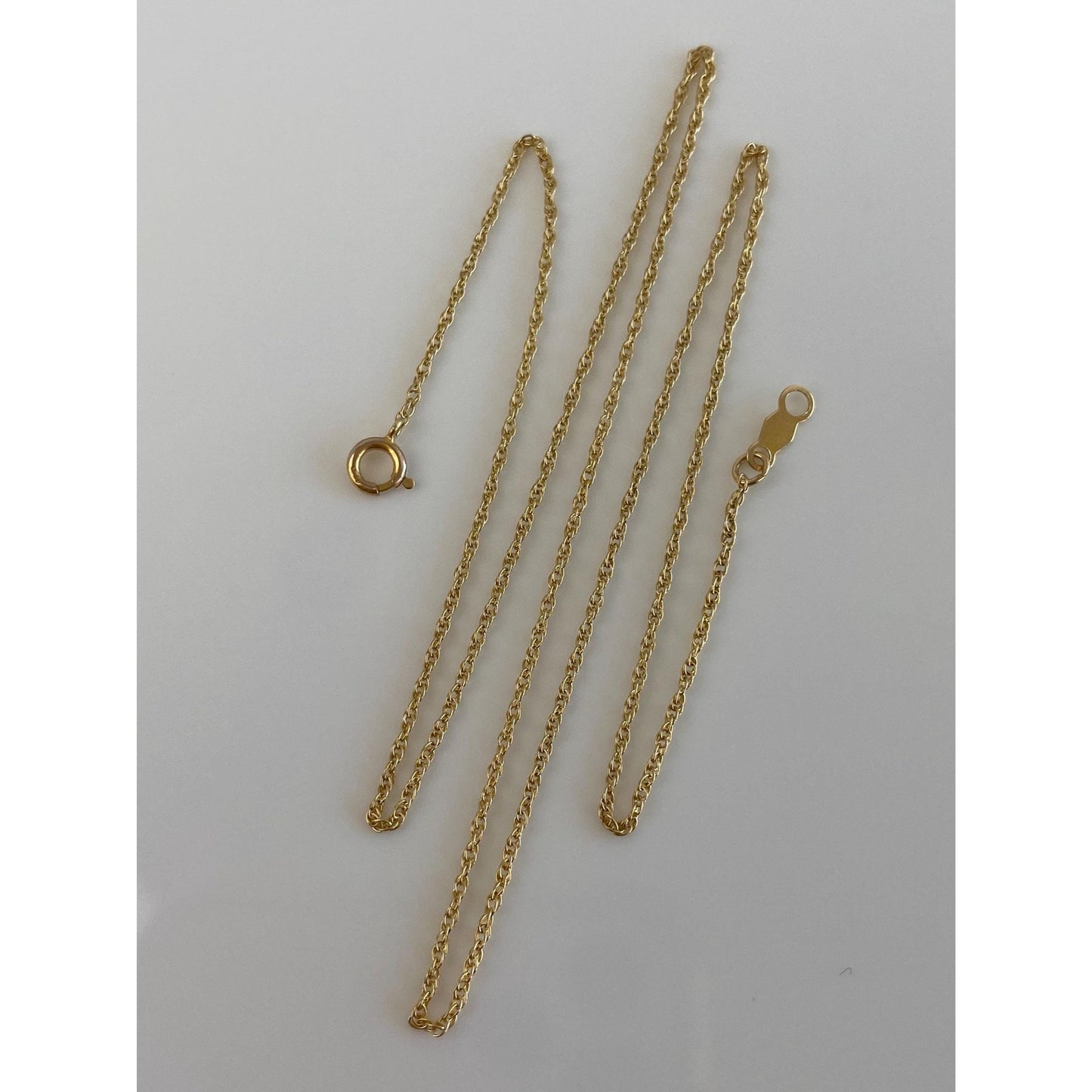Vintage Solid 14k Yellow Gold Dainty Chain Necklace - 16 inches