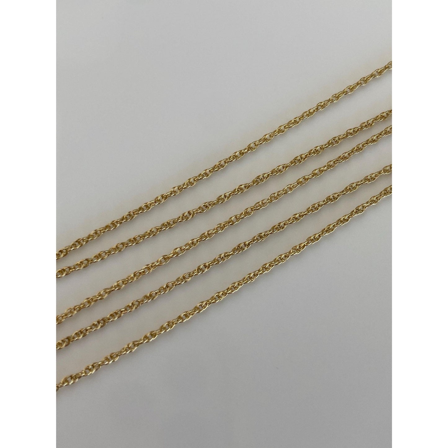 Vintage Solid 14k Yellow Gold Dainty Chain Necklace - 16 inches