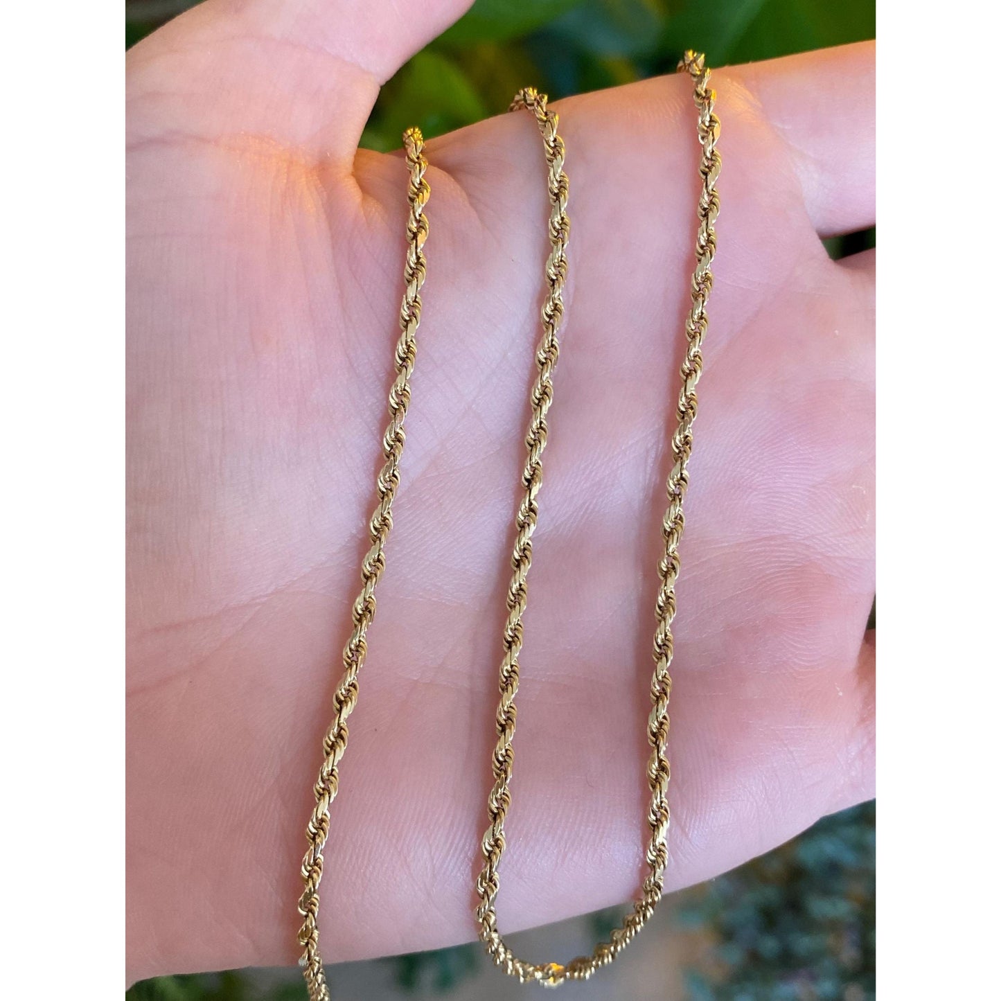 Vintage Solid 14k Yellow Gold Rope Chain Necklace - 17 inches
