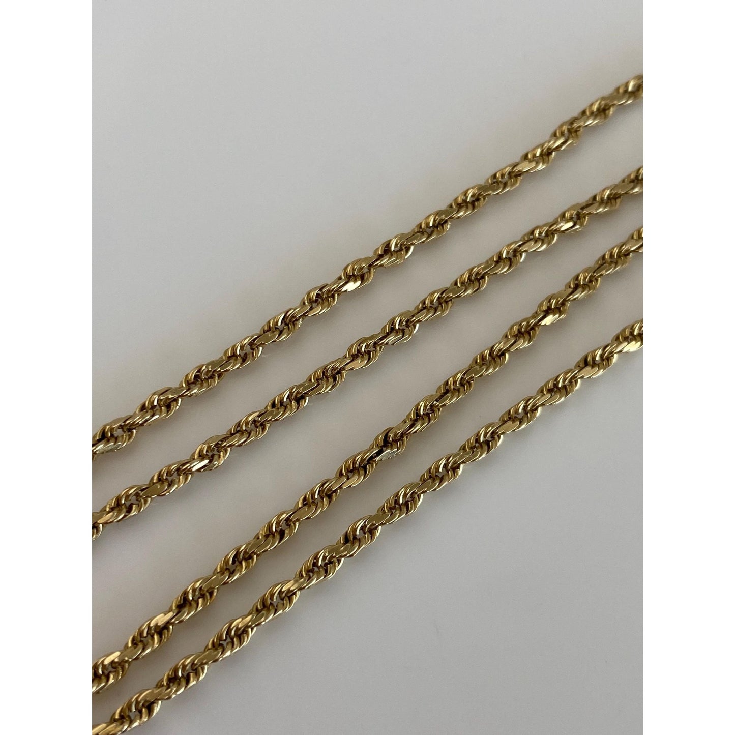 Vintage Solid 14k Yellow Gold Rope Chain Necklace - 17 inches