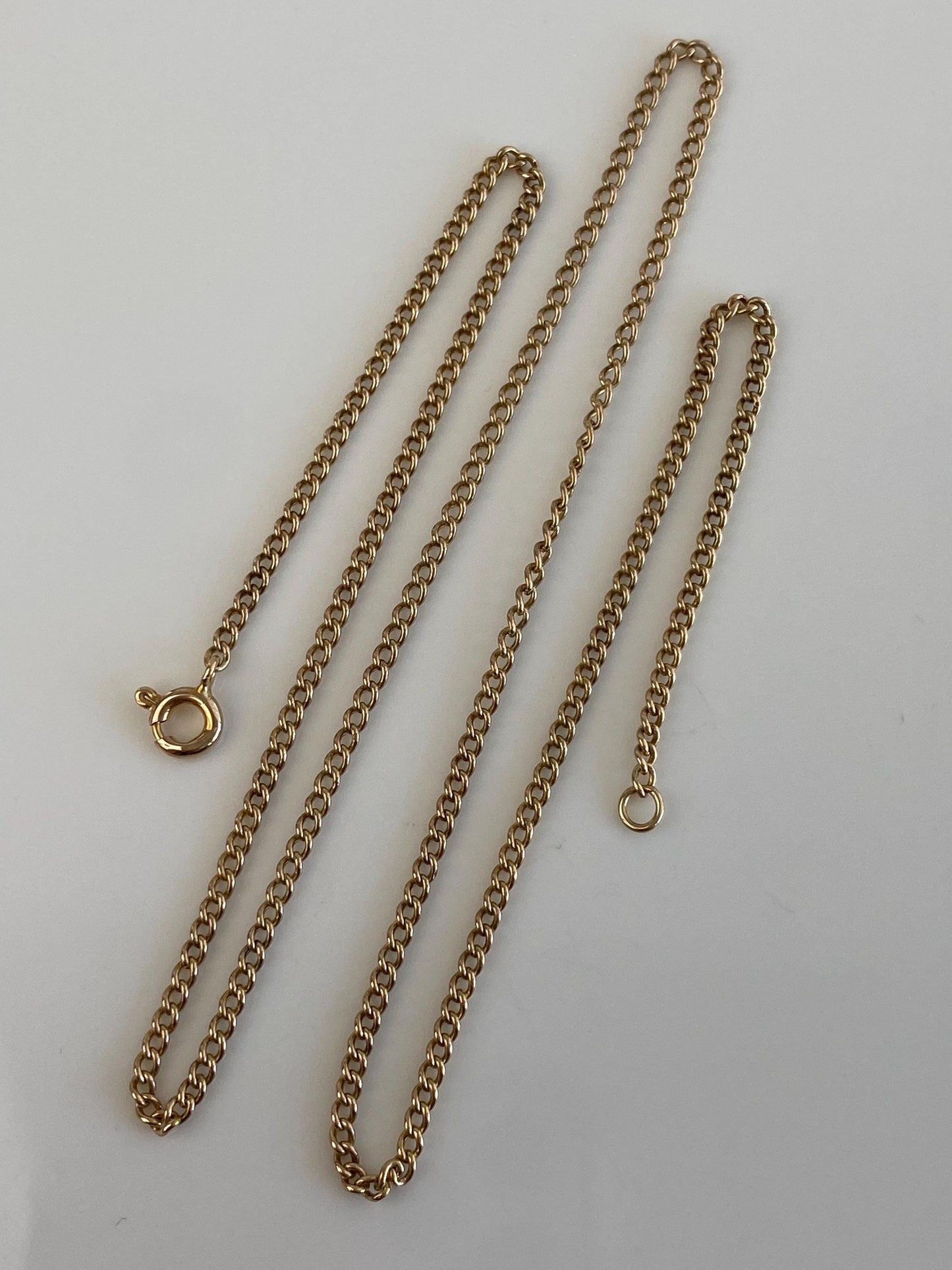 Vintage Solid 10k Yellow Gold Curb Chain Necklace - 17.5 inches