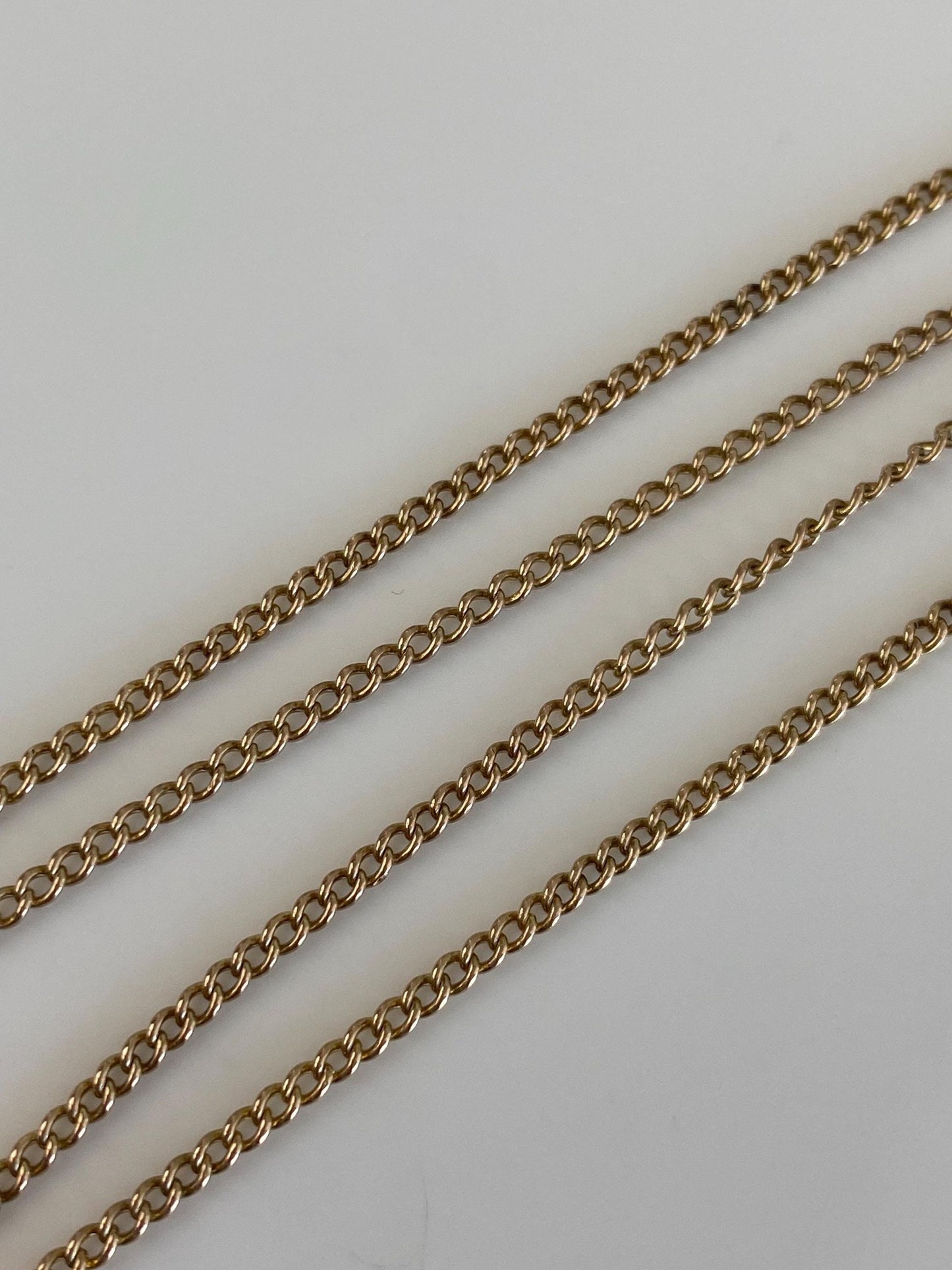 Vintage Solid 10k Yellow Gold Curb Chain Necklace - 17.5 inches