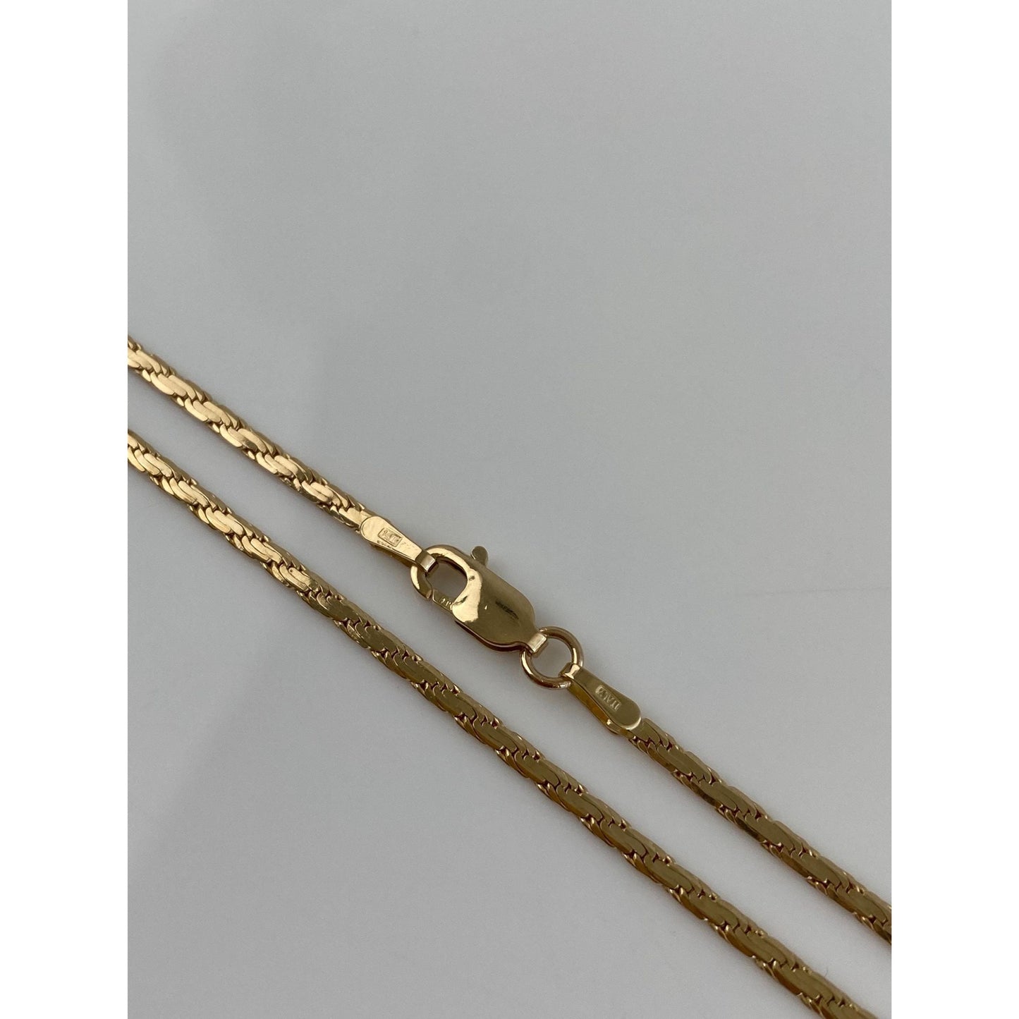 Vintage Solid 14k Yellow Gold Flat Rope Chain Necklace - 24 inches