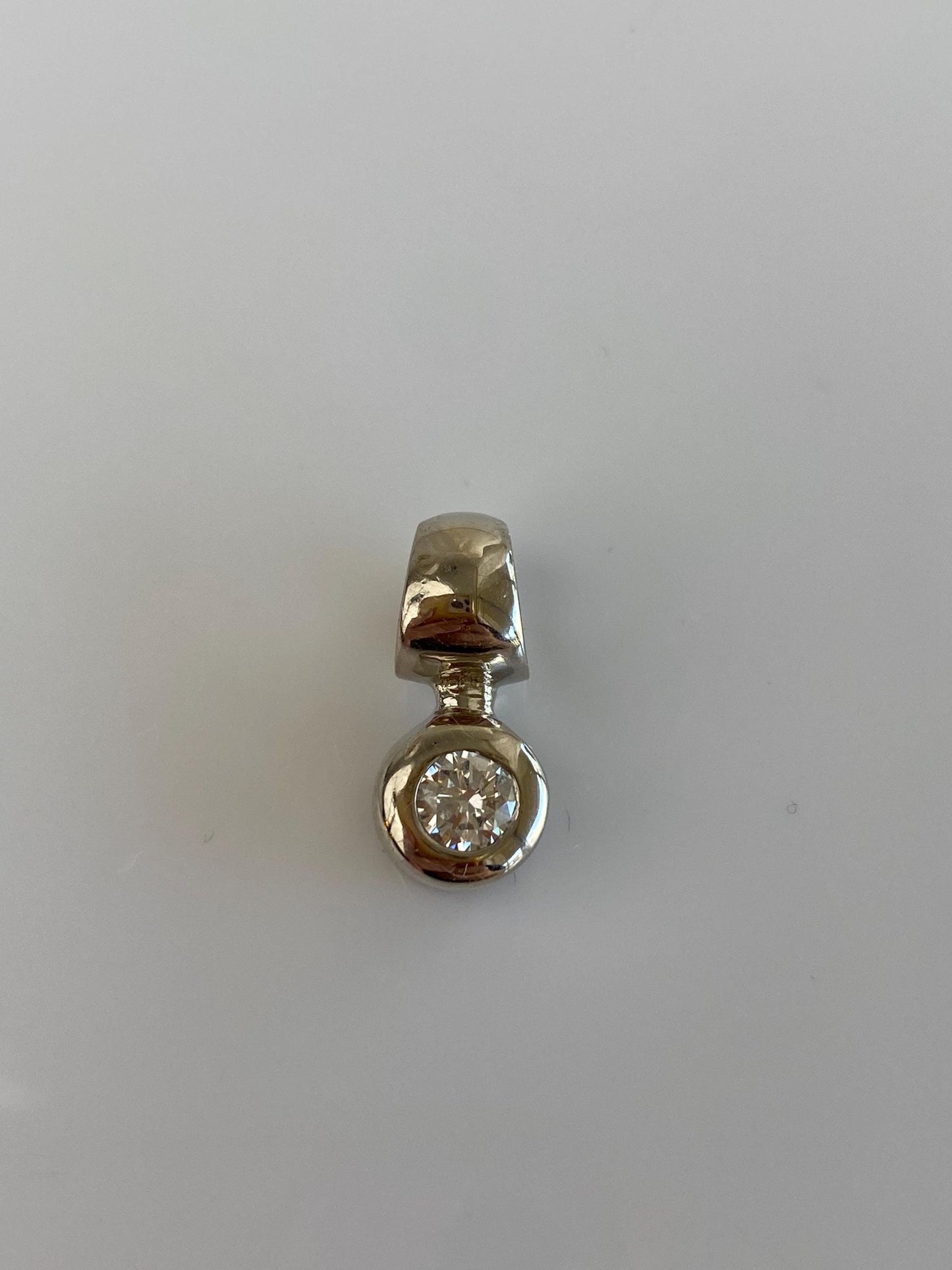 Vintage Solid 14k White Gold Diamond Charm
