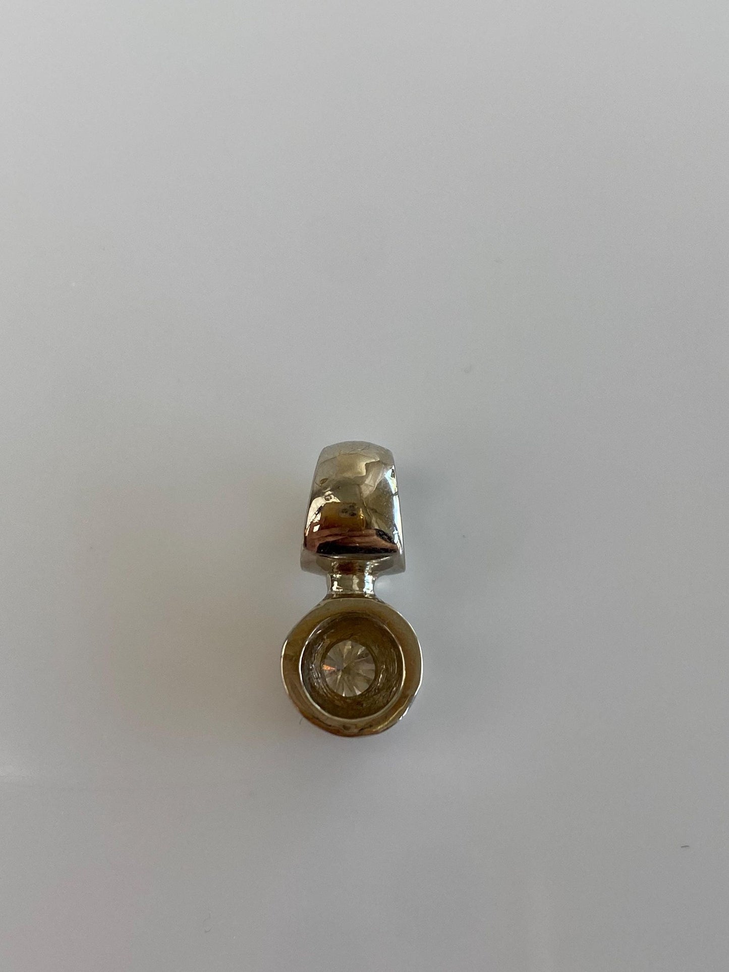 Vintage Solid 14k White Gold Diamond Charm
